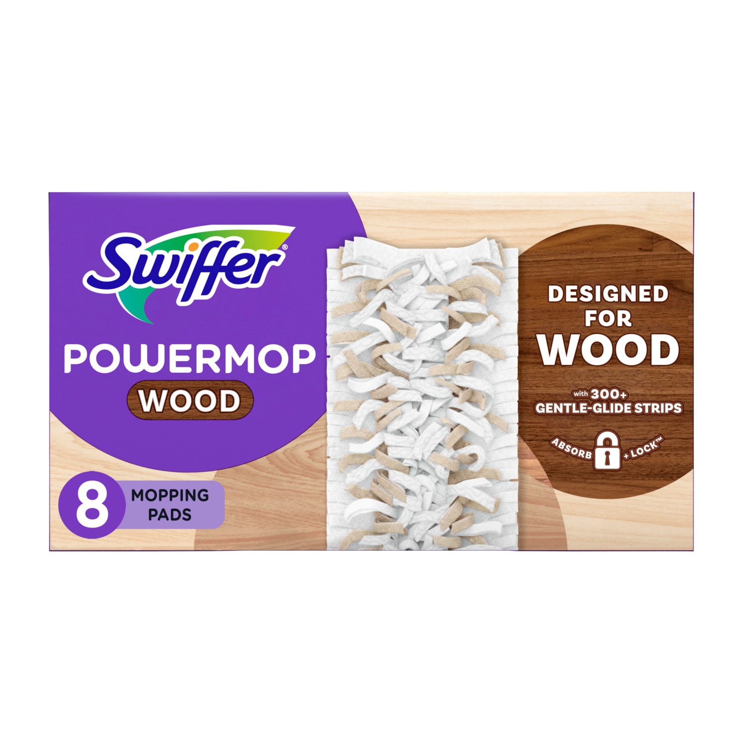 Swiffer 3077212873 Power Mop WOOD Cellulose fiber/polypropylene Refill 8 -Pack