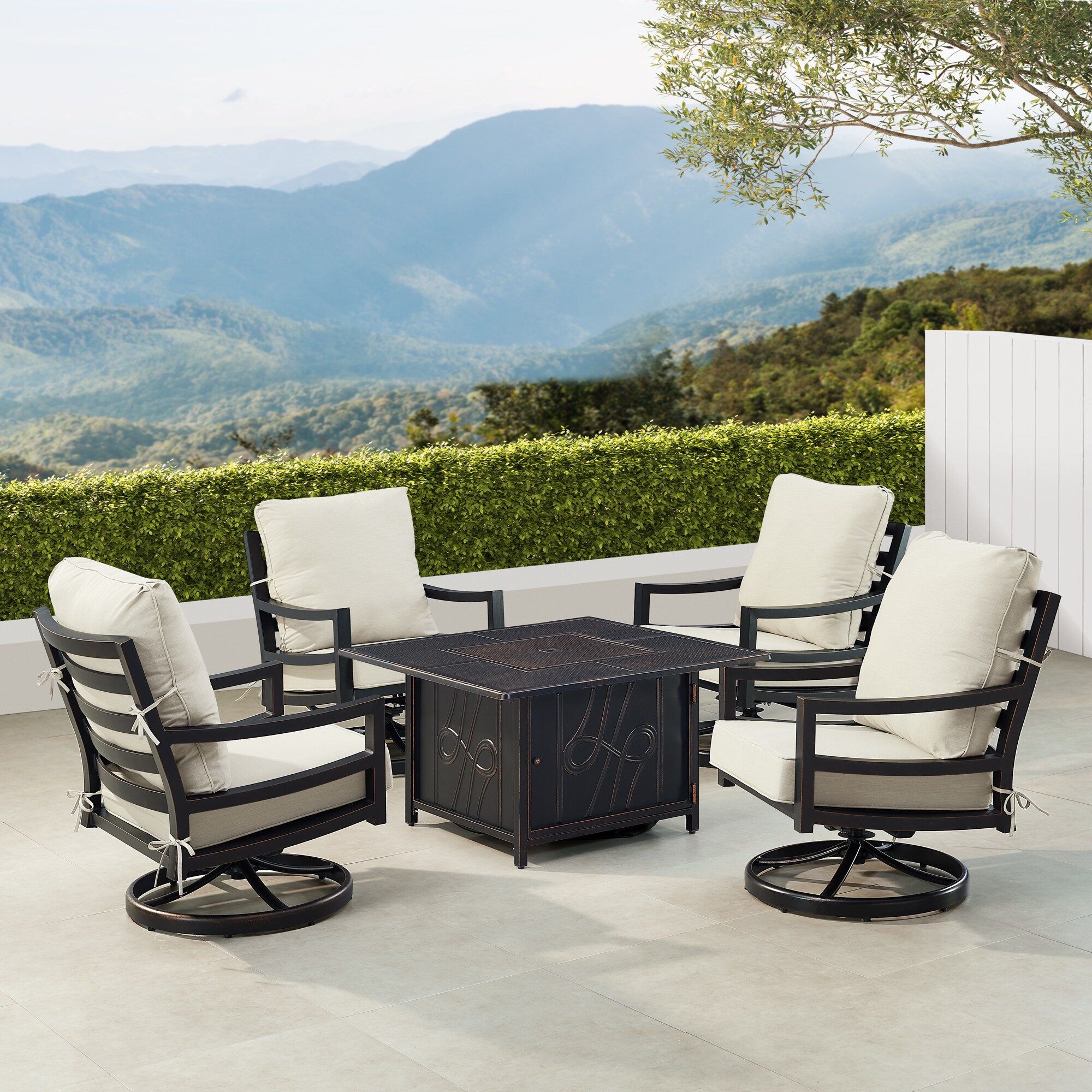 Oakland Living HUDSON4CHREGISLGCU Patio-Conversation-Sets - View #3