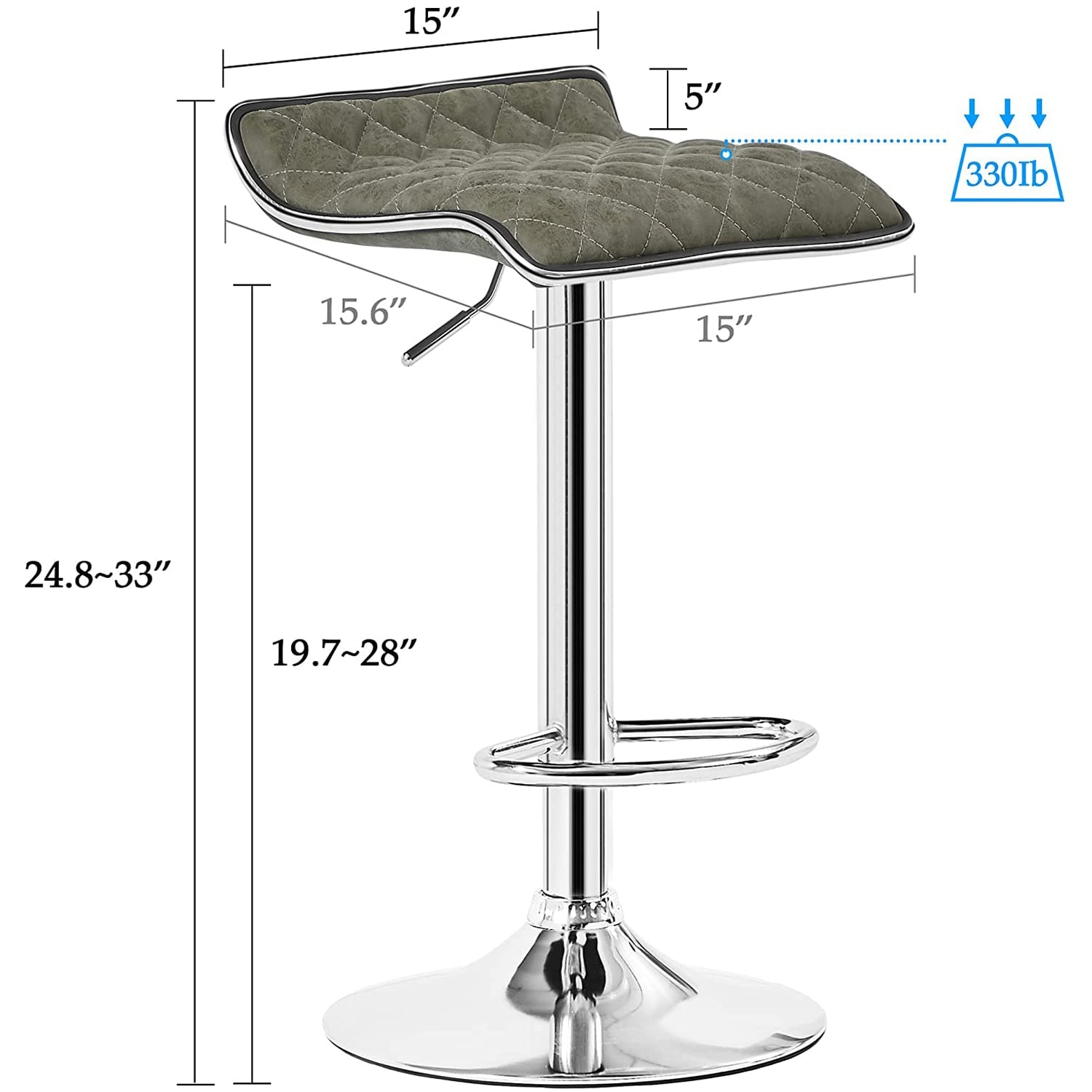 Vecelo LOE-C10-DGRY stools - View #3