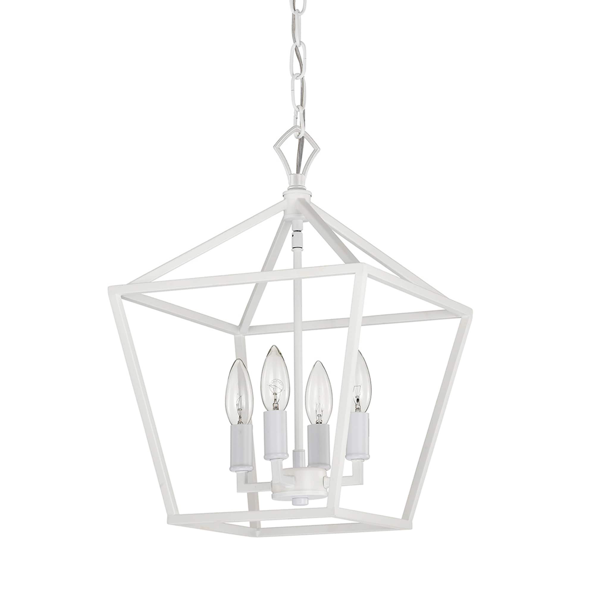 Edvivi EPL1356WH 4 -Light White Farmhouse Geometric Small Hanging Pendant light