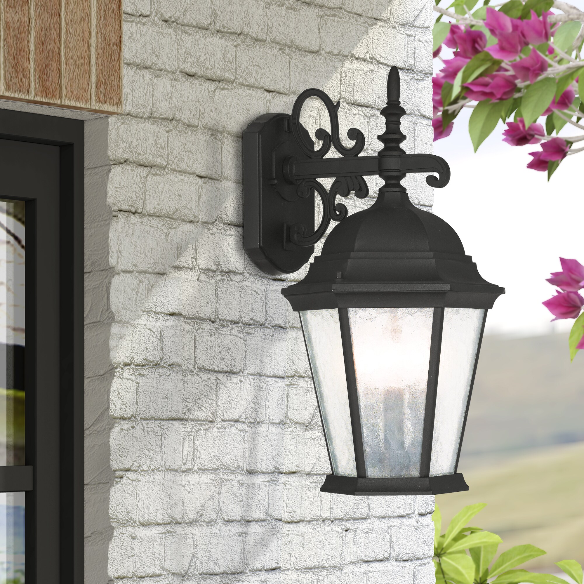 Livex Lighting Hamilton 3-Light 18.5-in Textured Black Outdoor