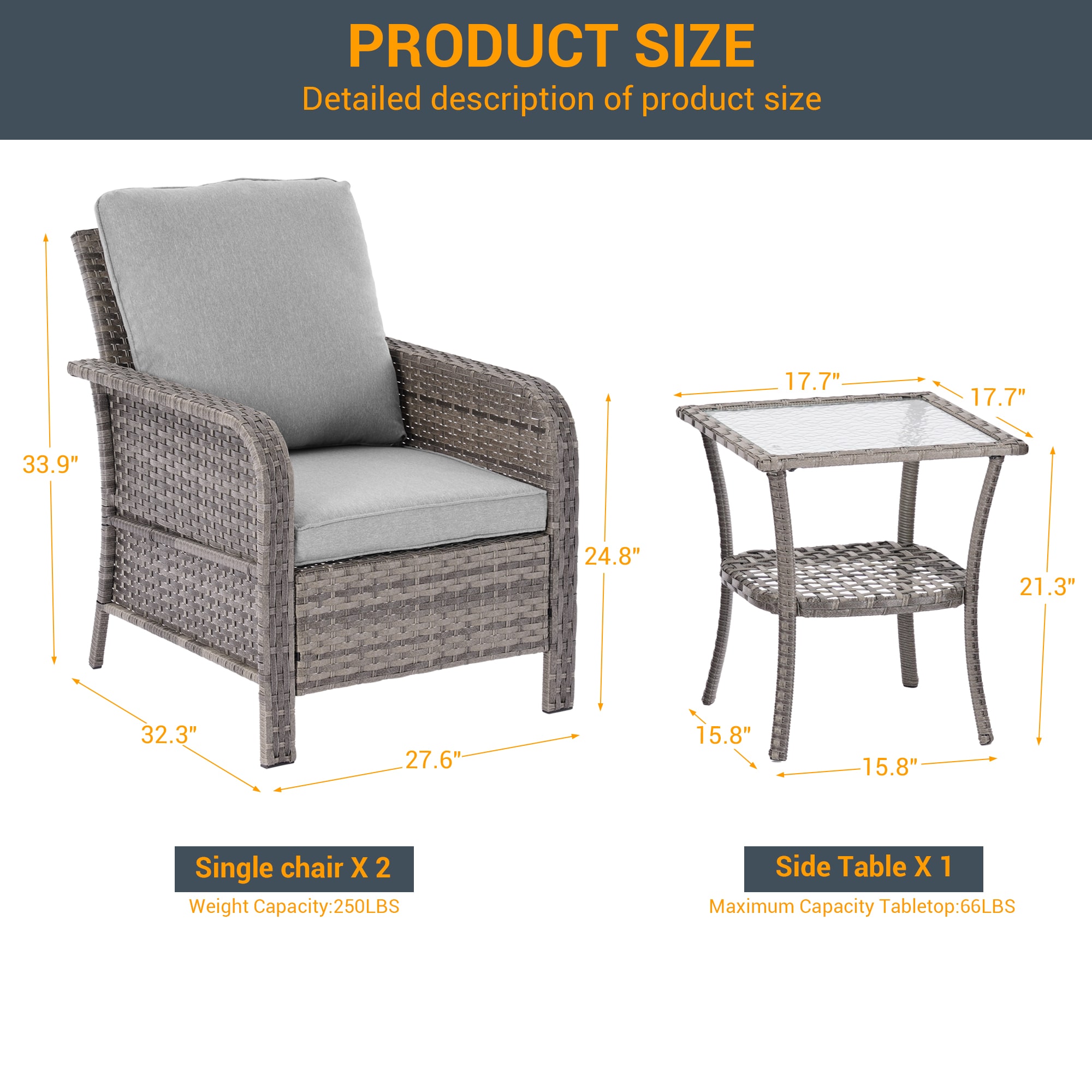 Sonkuki SD-PS-155S2HLY-T2 Patio-Conversation-Sets - View #3
