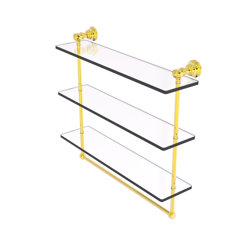Allied Brass CL-5-22TB-PB Carolina Polished Brass 3 -Tier Wall mount Bathroom Shelf ( 22-in x 19.7-in x 5-in )