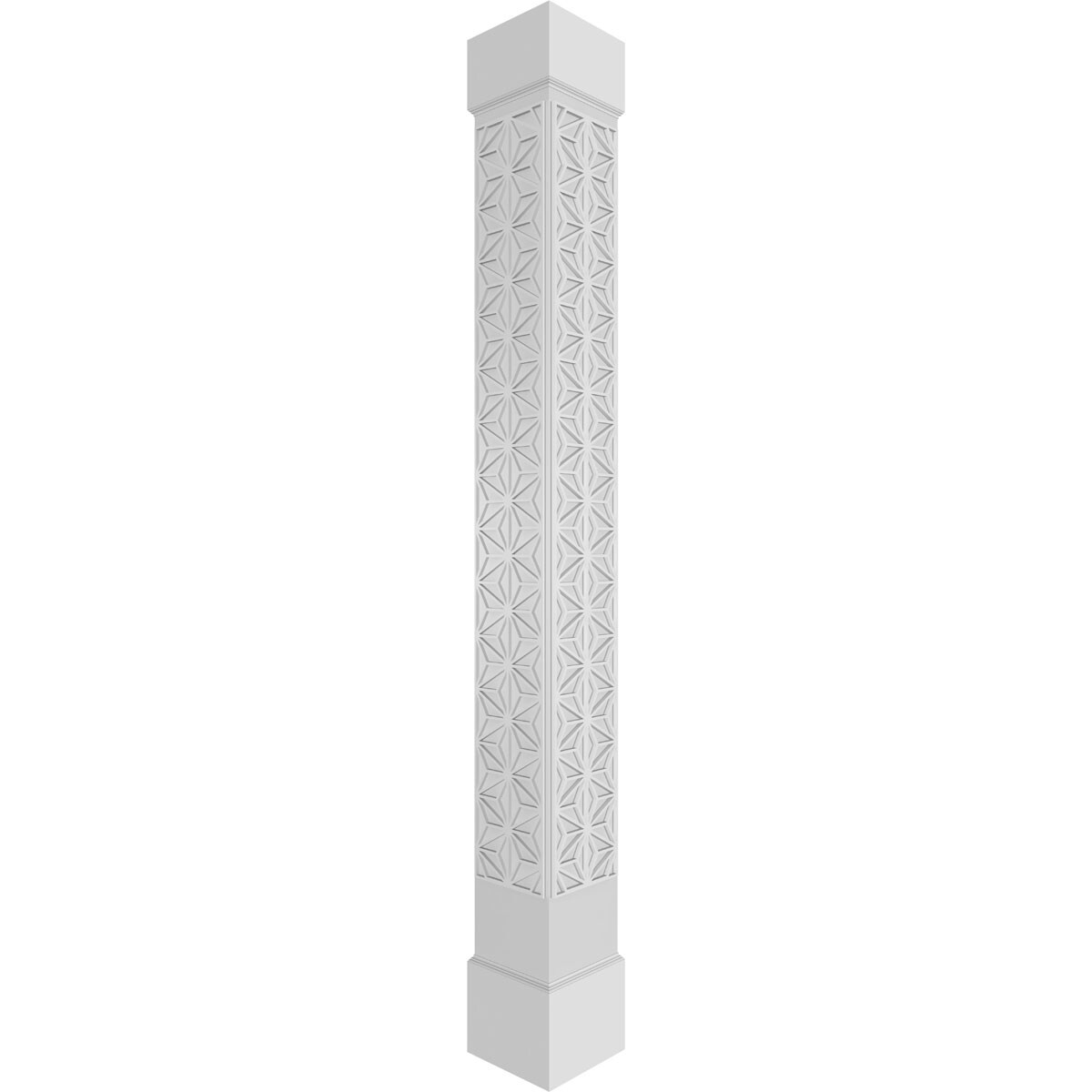 Ekena Millwork CC1208ENHMPCSCS Hampton Fretwork 12-Inches L x 8-Feet Unfinished PVC Column Wrap
