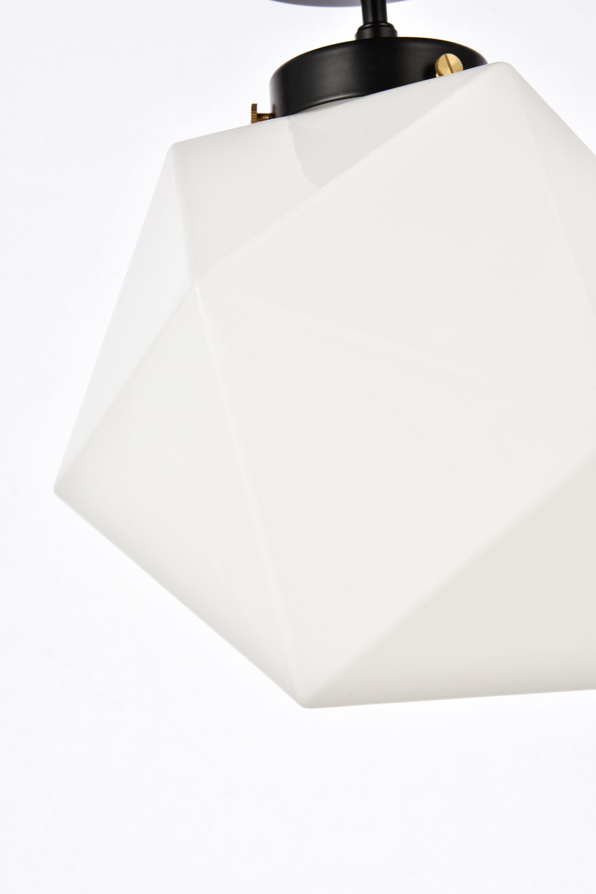 Modern Black and White Glass LED Flush Mount Light