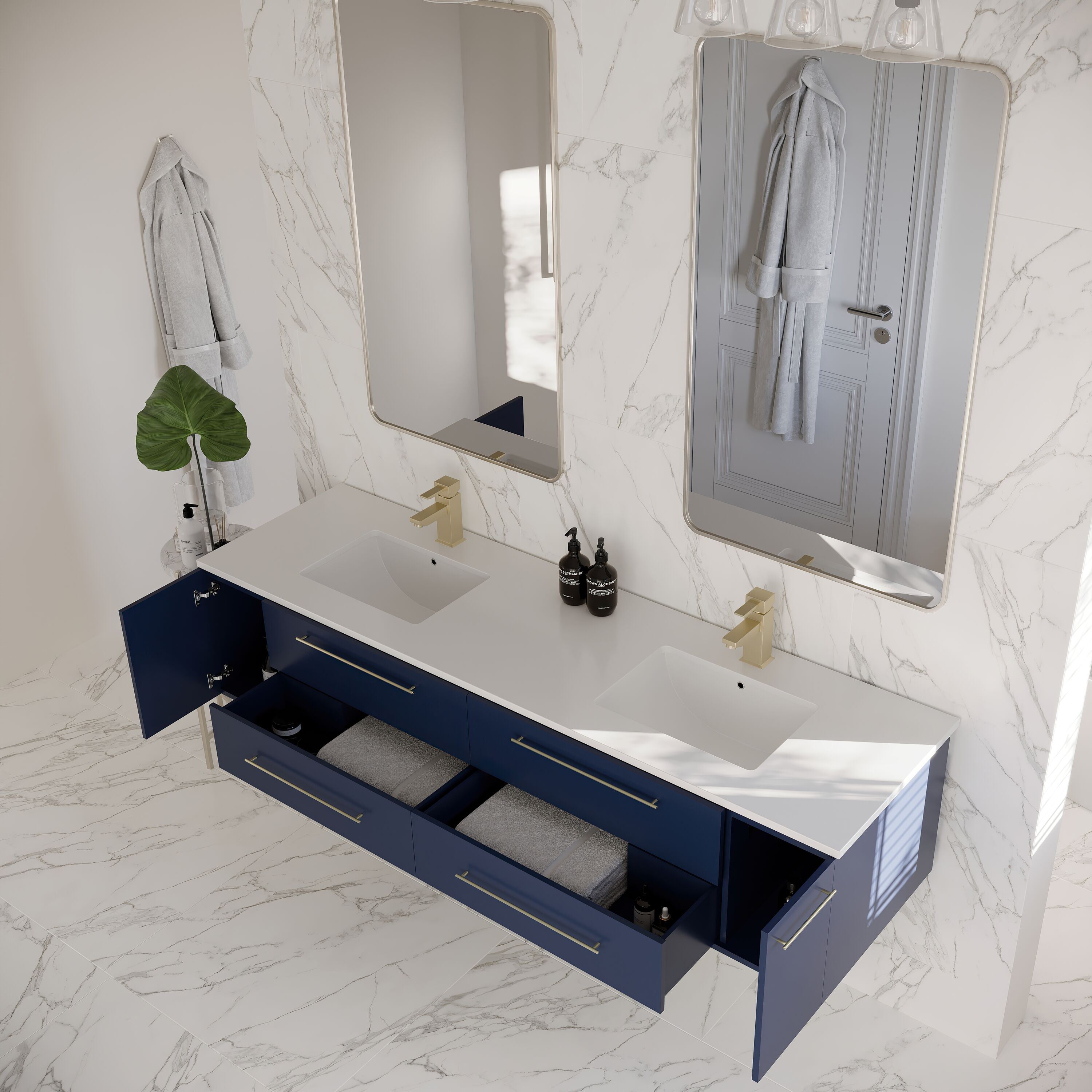 Fresca FCB6172RBL-UNS-DCWHU Bath-Vanity-Combo - View #3