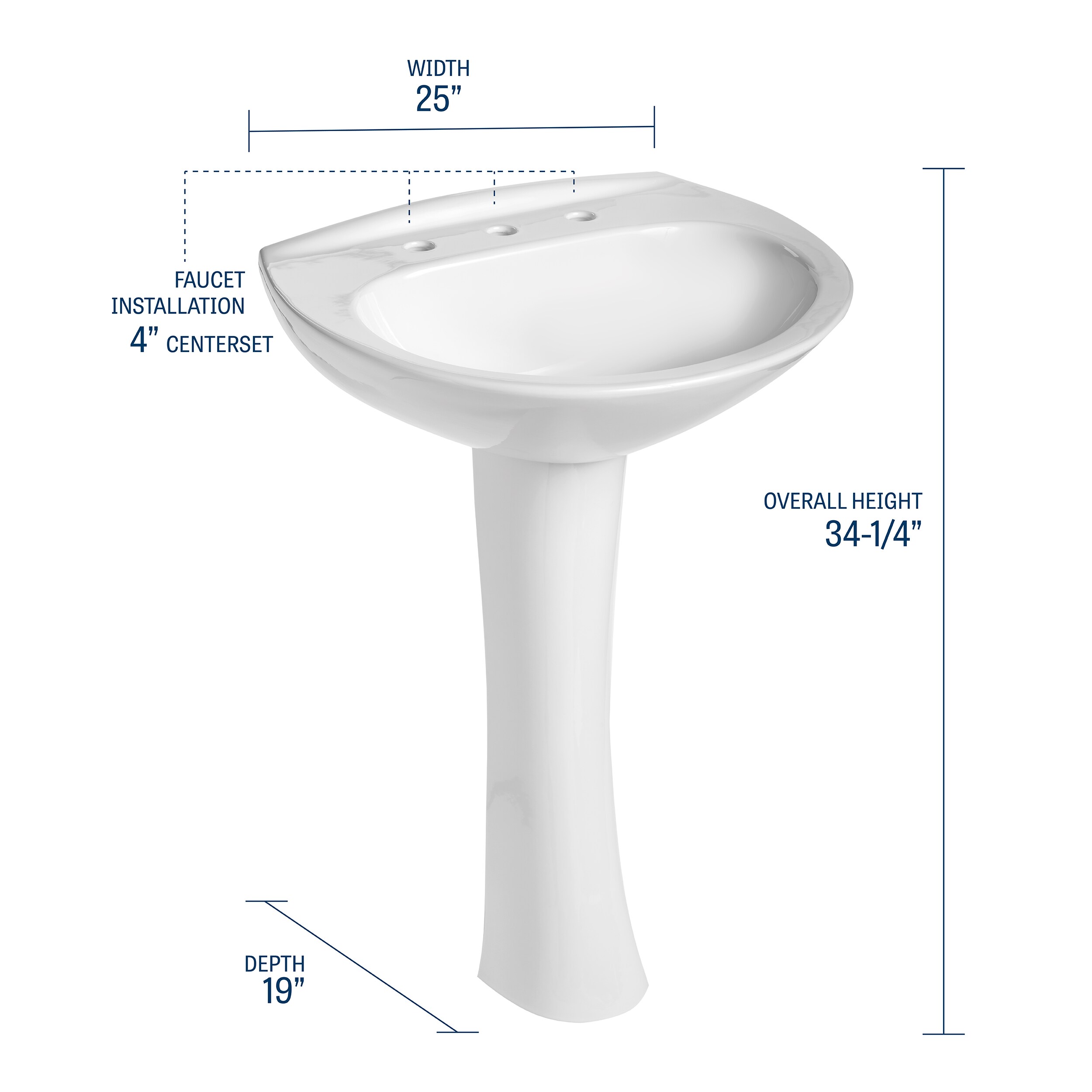 Mansfield 290-4 Complete-Pedestal-Lavatories - View #3