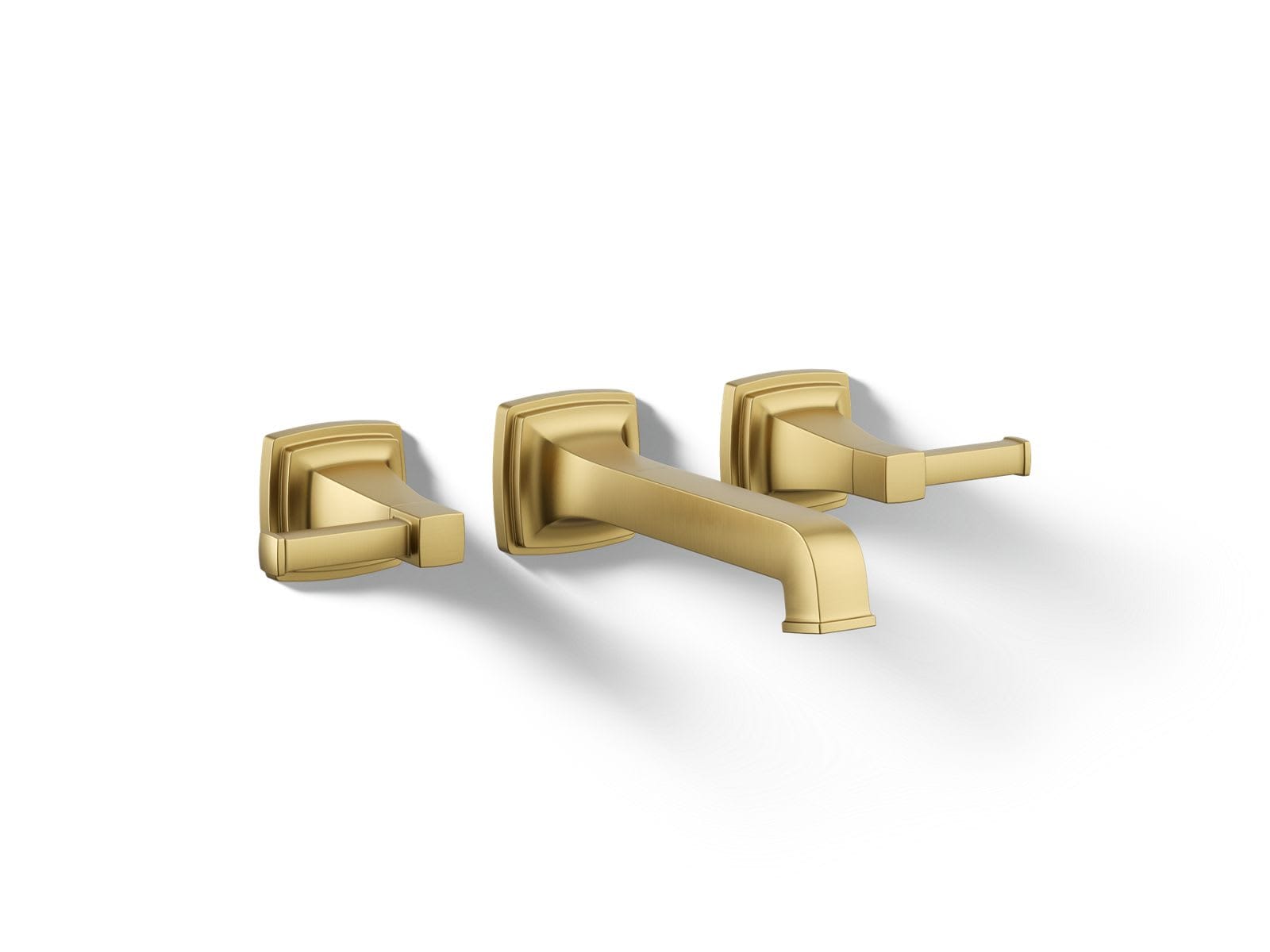 KOHLER T26432-4-2MB Riff 1.2 GPM Wall Mount Lavatory Faucet in Vibrant Brushed Moderne Brass (Valve Included)