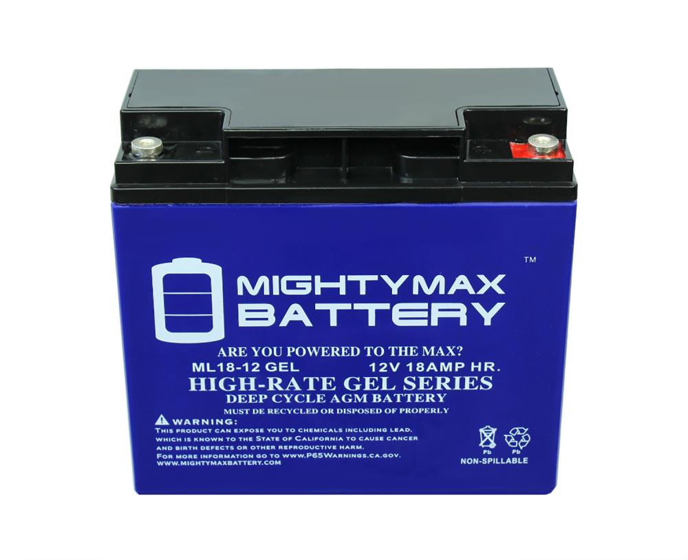 4 Pack Brand Product Mighty Max Battery 12V 18AH Gel Battery Replacement for Clary UPS125K1GSBSR