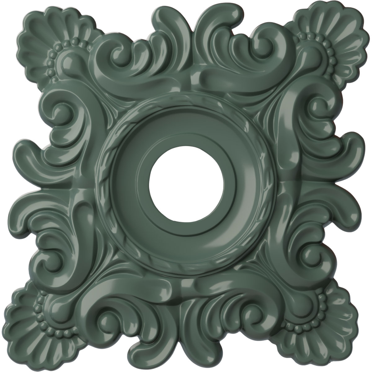 Ekena Millwork CM18CRCBF Crawley 18-in W x 18-in L Painted Cloud Burst Polyurethane Whole Ceiling Medallion