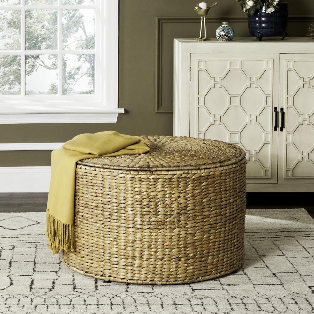 Safavieh SEA7034A Jesse Natural Wood Coastal Coffee Table with Storage