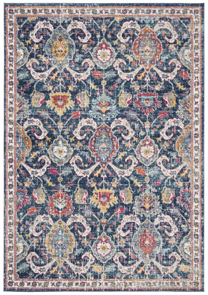 Safavieh EVK255N-8 Evoke Osage 8 x 10 (ft) Loomed Synthetic Navy/Fuchsia Rectangular Indoor Distressed/Overdyed Vintage Area rug