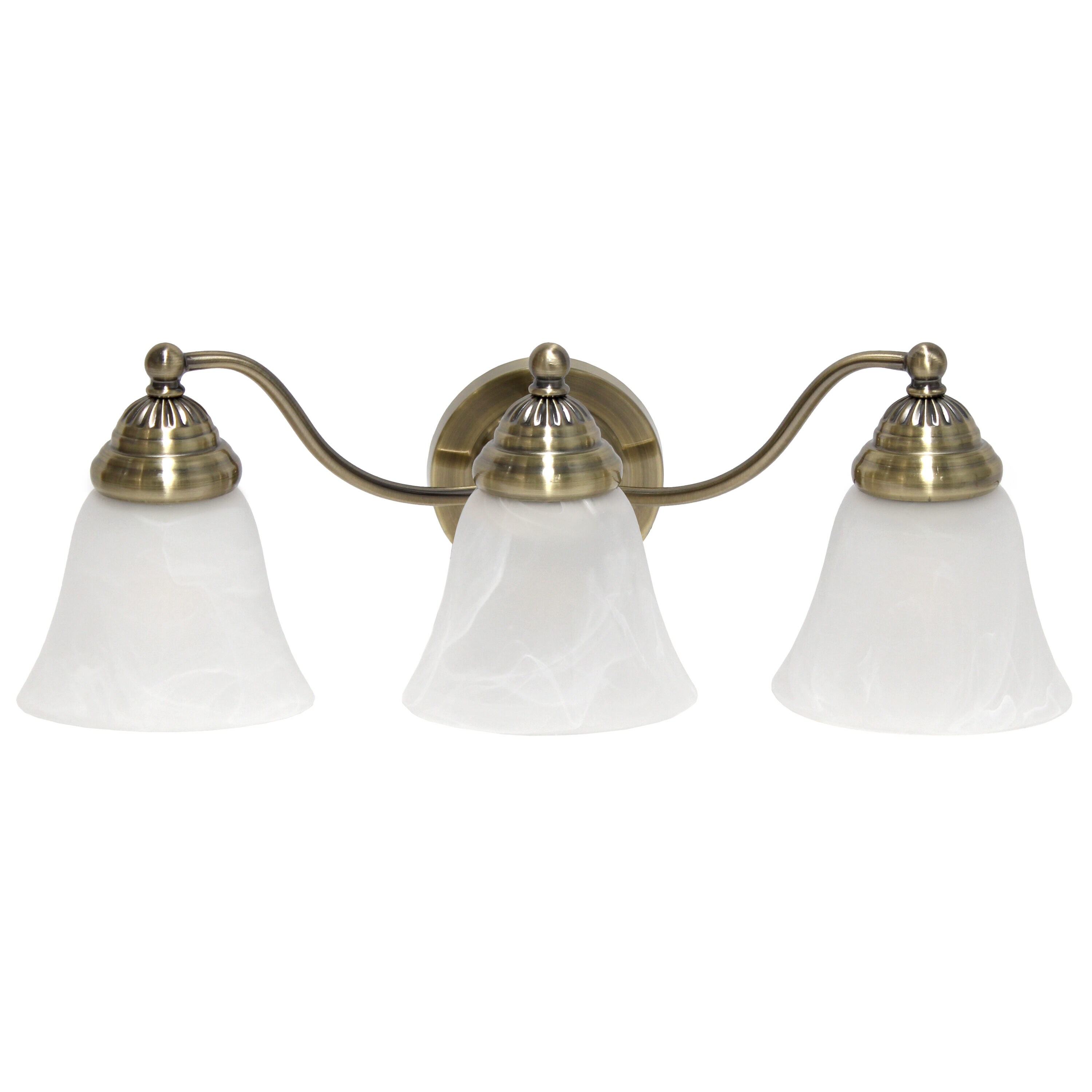 Lalia Home LHV-1003-AB Essentix 7.5-in 3 -Light Antique Brass Traditional Vanity light