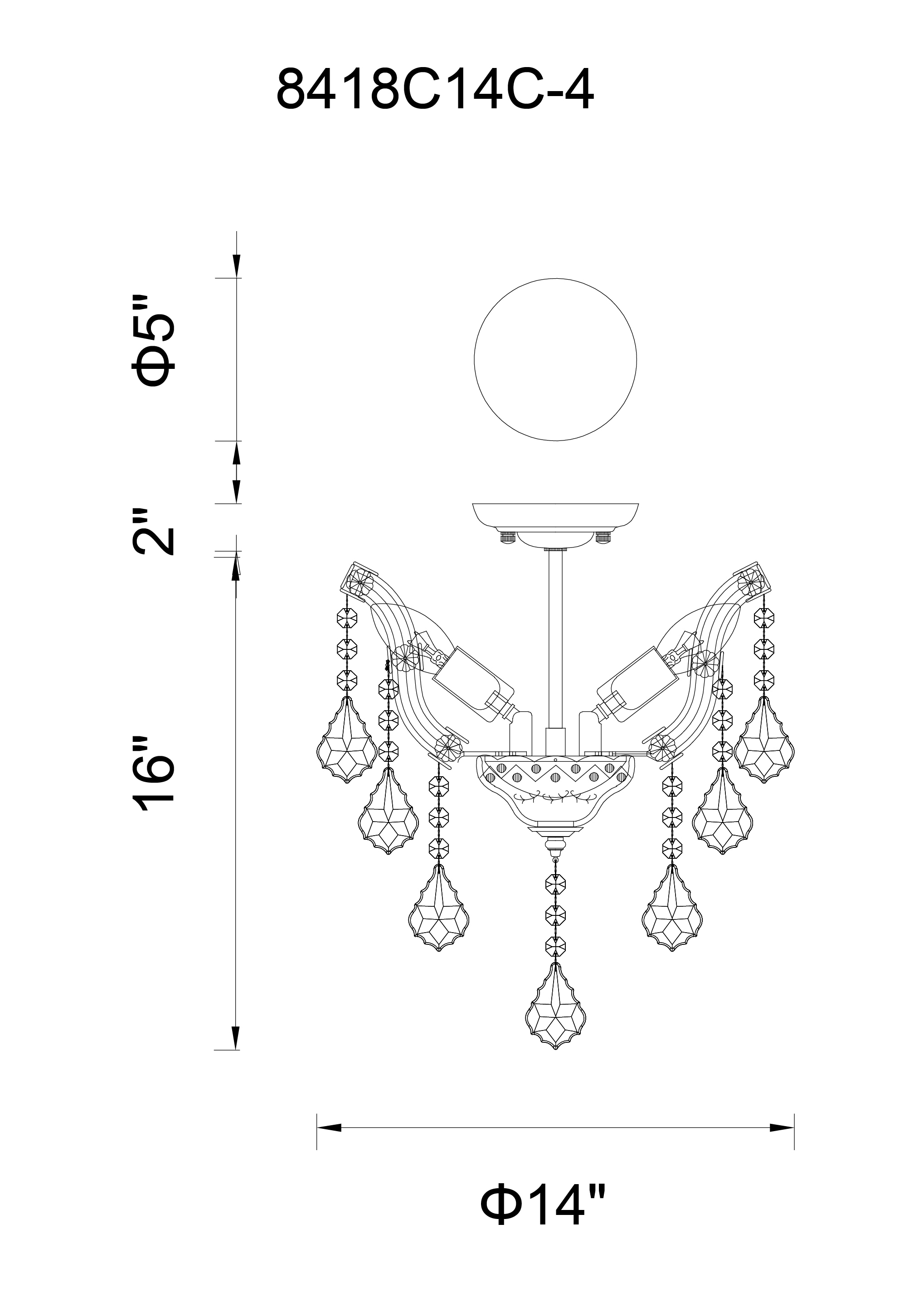 CWI Lighting 8418C14C-4(CLEAR) flushmounts - View #2