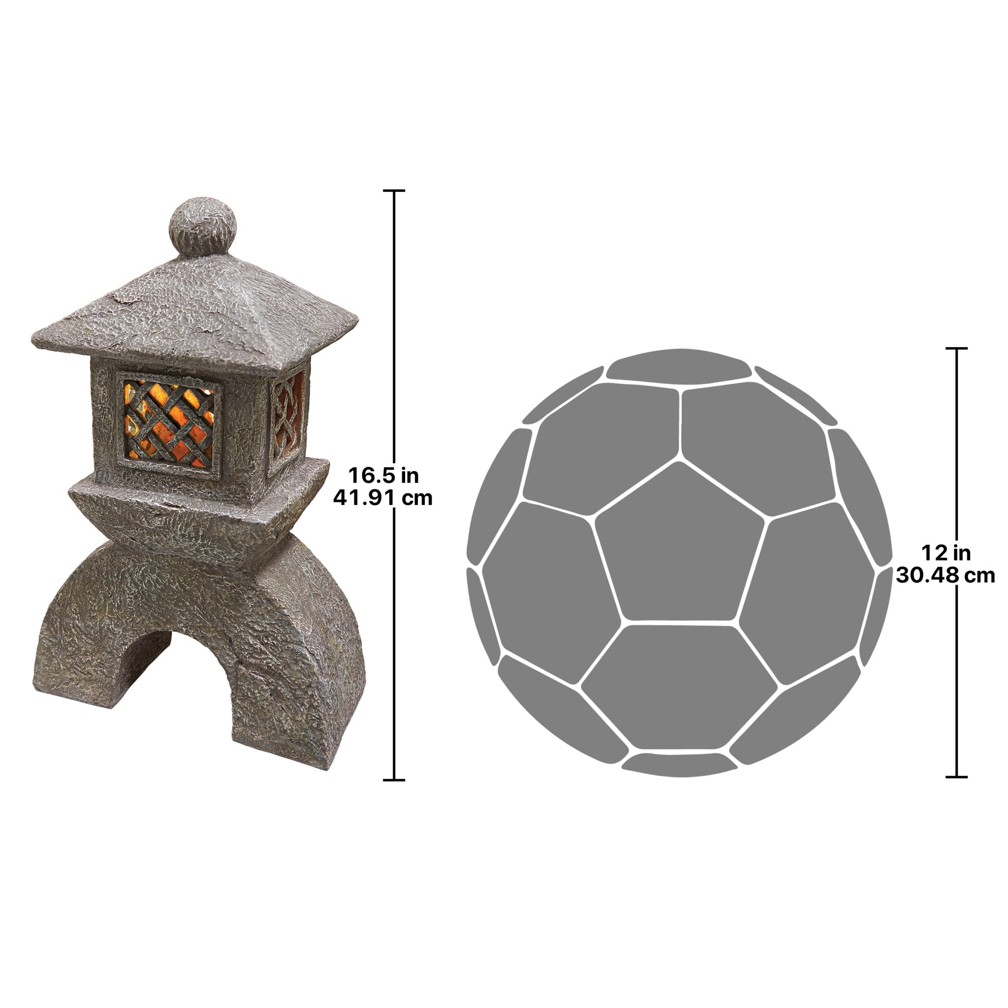 Greystone Japanese Pagoda Solar Lantern Statue