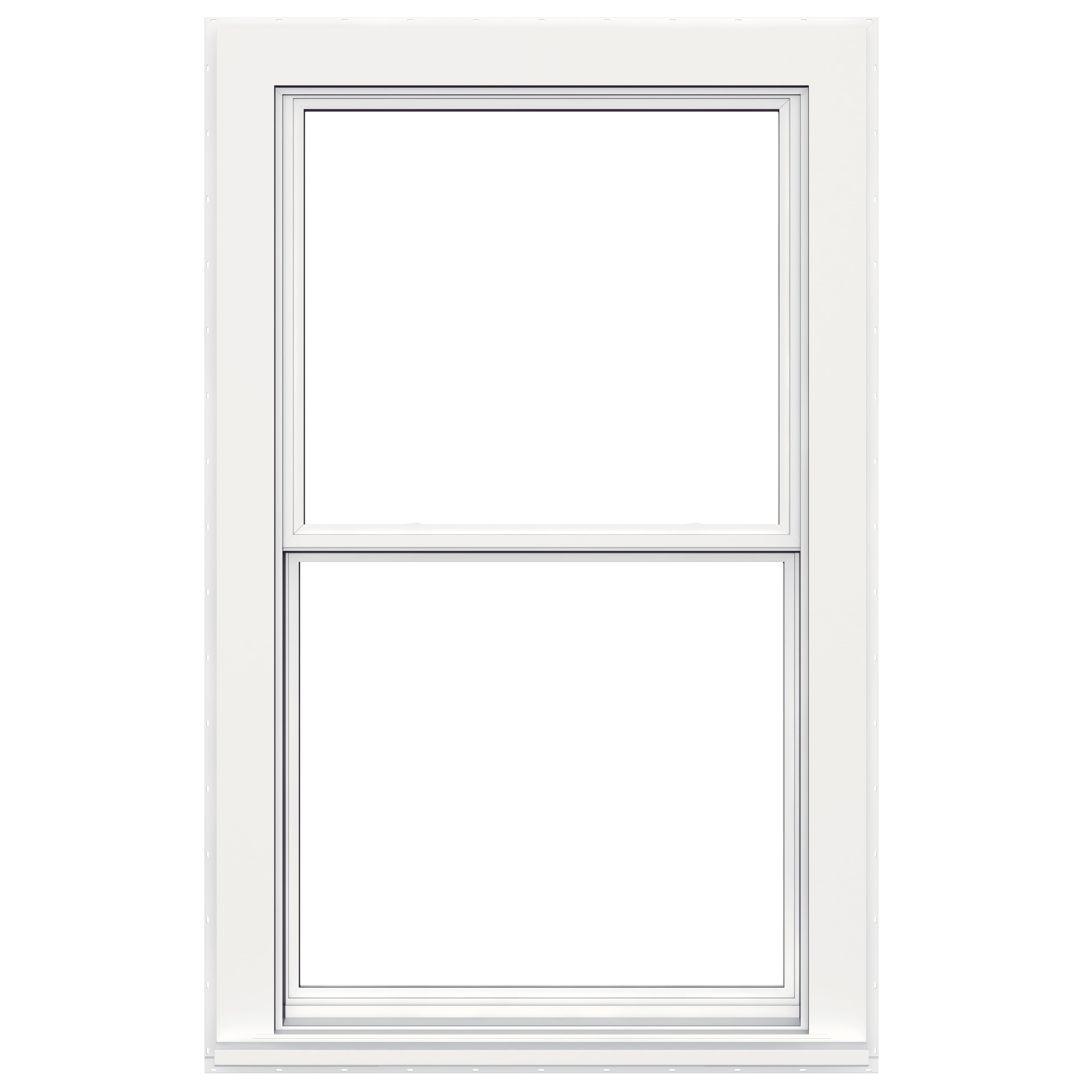 JELD-WEN LOWOLVYFCDH3660 Flat Casing Vinyl 35-1/2-in x 59-1/2-in White White Vinyl New construction Double Hung Window Low-E argon Double Pane Glass (Full Screen Included)