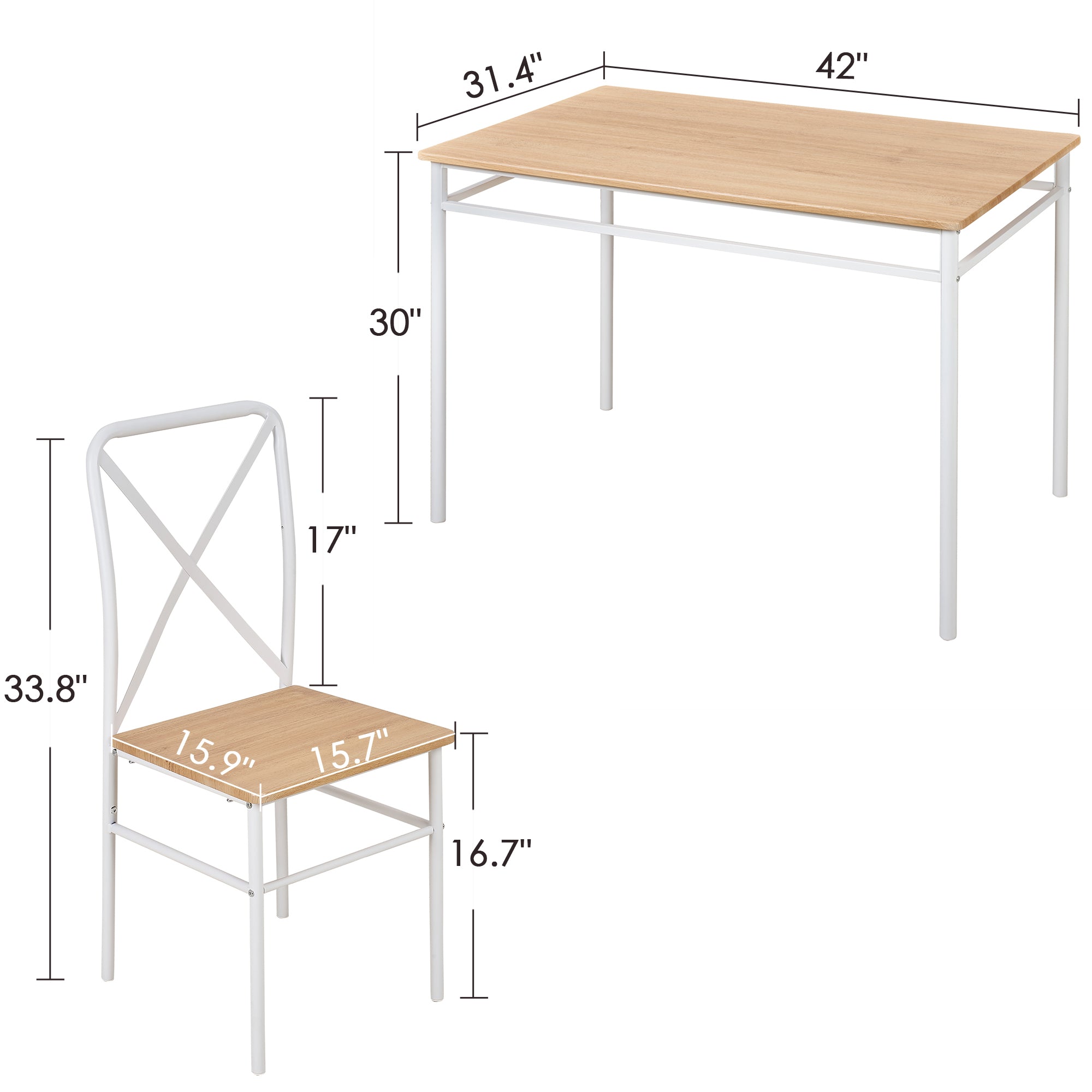 Vecelo LOE-TC19-WHE Dining-Sets - View #3