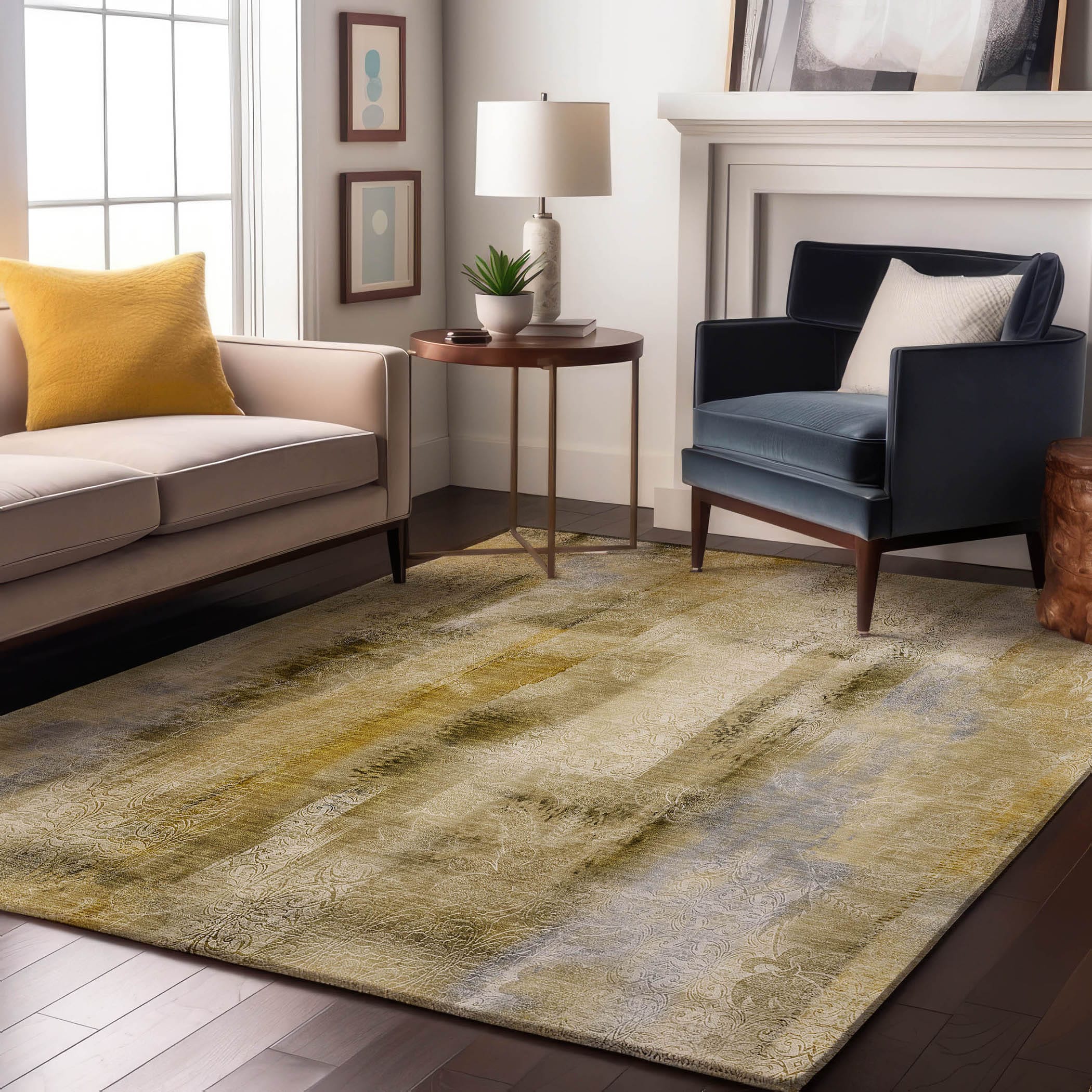 Addison Rugs AMF550BK30X46 Mayfield AMF550BK 2 x 3 (ft) Loomed Polyester Black Rectangular Indoor Geometric Machine washable Area rug