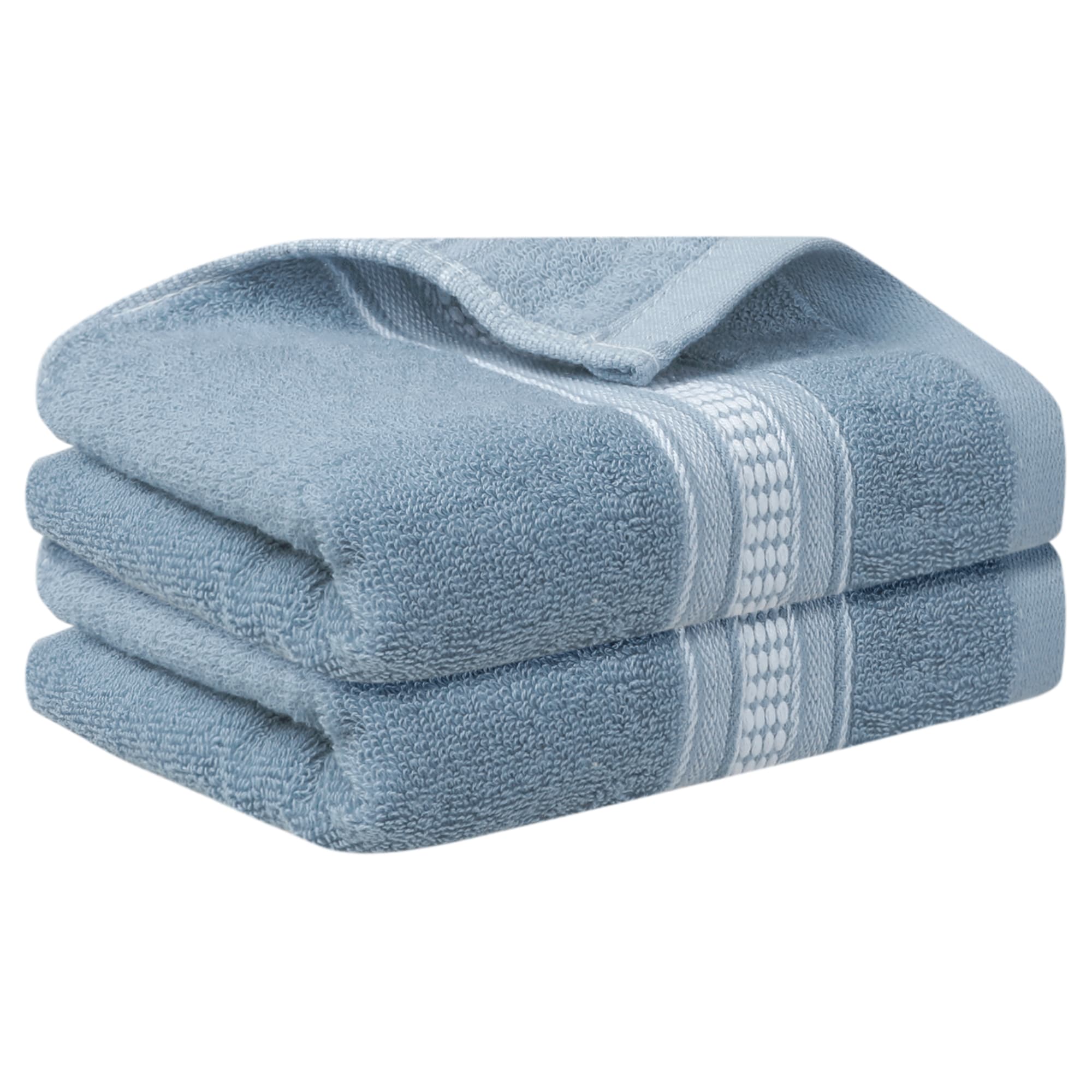 Unique Bargains 2pcs Plaid Pattern Hand Towels Comfort and Absorbent Towel Set for Bath Hand Face Gym and Spa 14Inch x 30Inch Blue