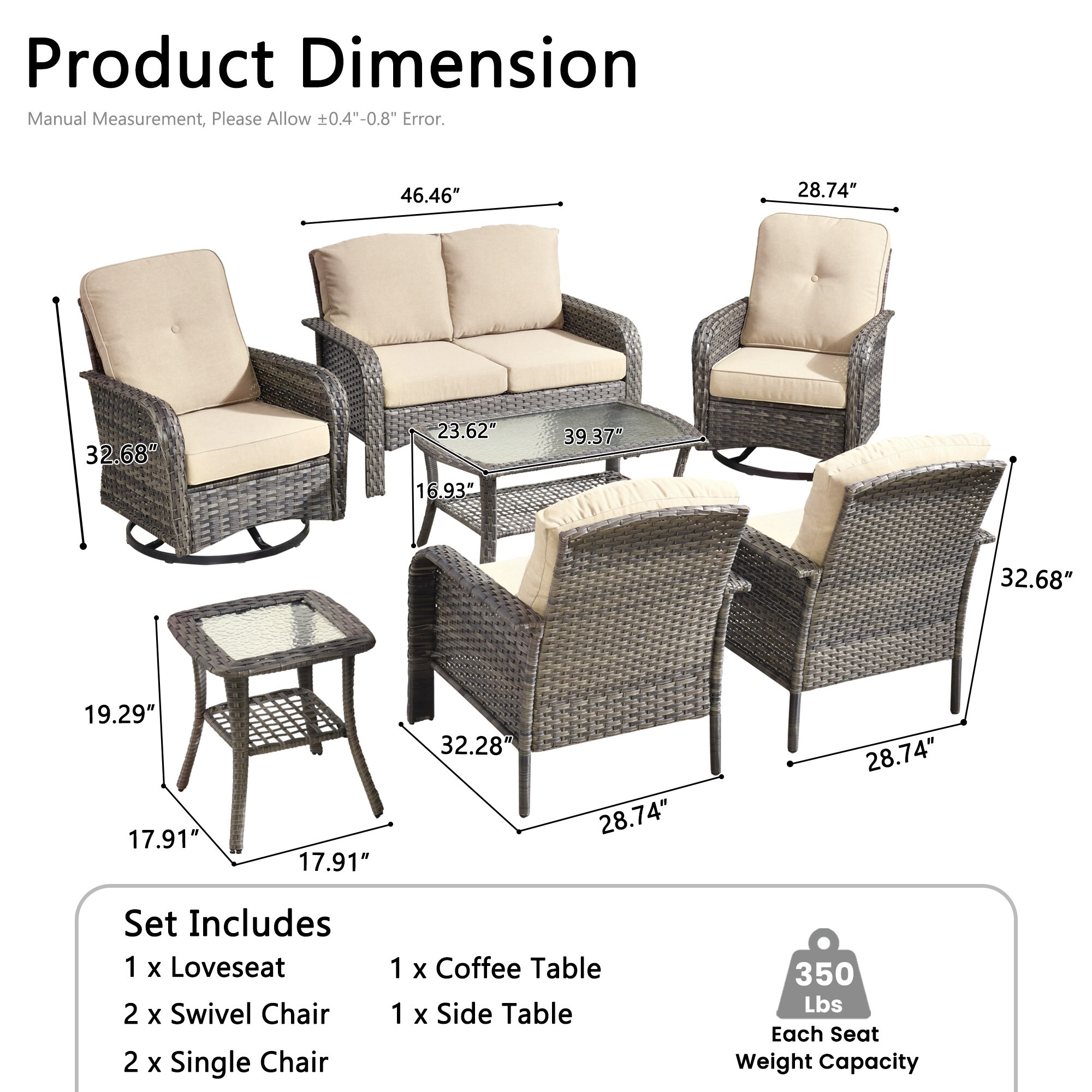 Ovios GN607Y Patio-Conversation-Sets - View #8