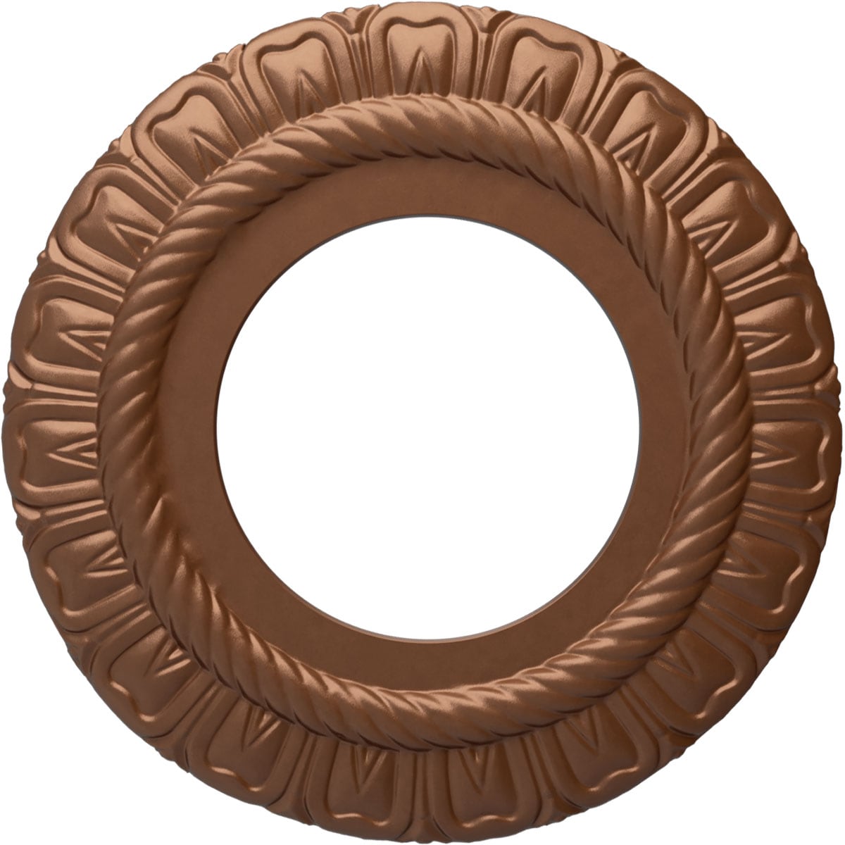 Ekena Millwork CM09CLPOS Claremont 9-in W x 9-in L Painted Polished Copper Polyurethane Whole Ceiling Medallion