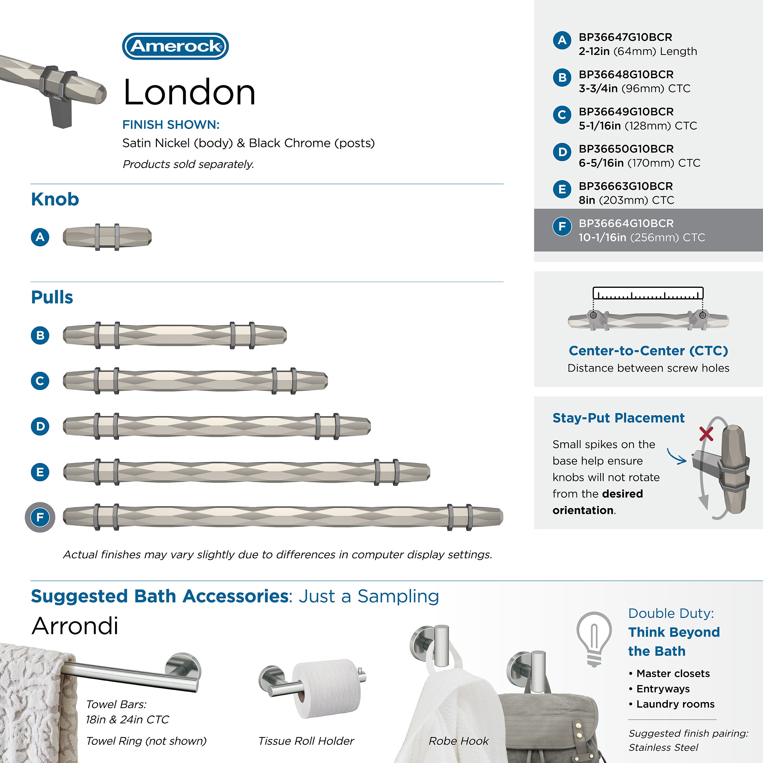 Amerock BP36664G10BCR Cabinet-Pulls - View #10