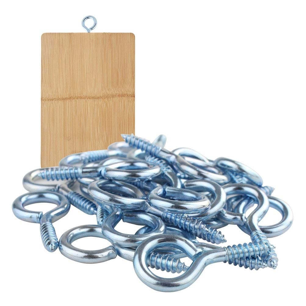 Etokfoks  50 Pack Zinc Plated Eye Screws 1 5 8 in with 1 2 in Inner Dimension for Hanging Durable Design