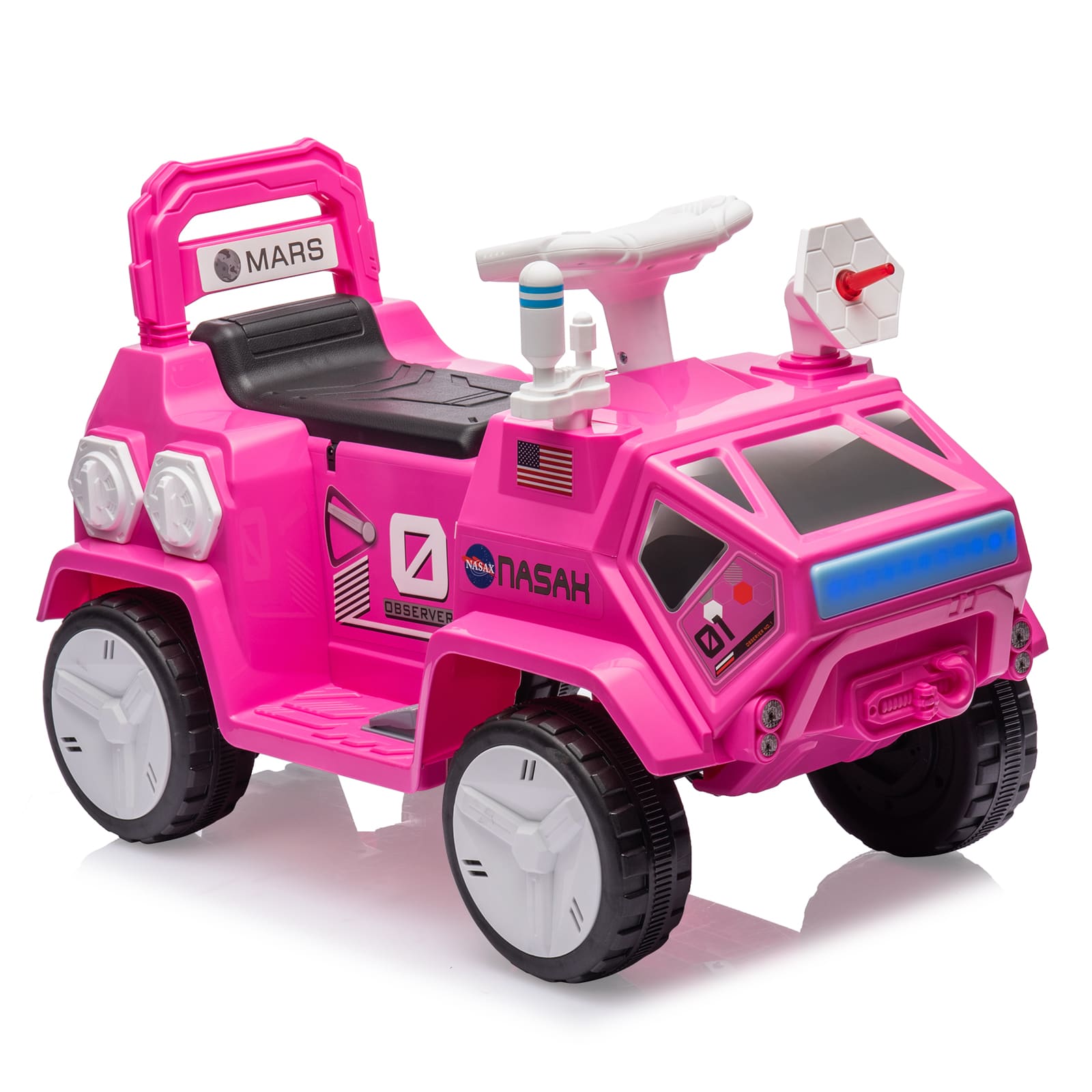Qeetex TCPTO0Z5LCQLN 6V Kids Ride On ATV Car With Music LED Lights Toddler Electric Off Road Toy Compact Durable Safe Pink