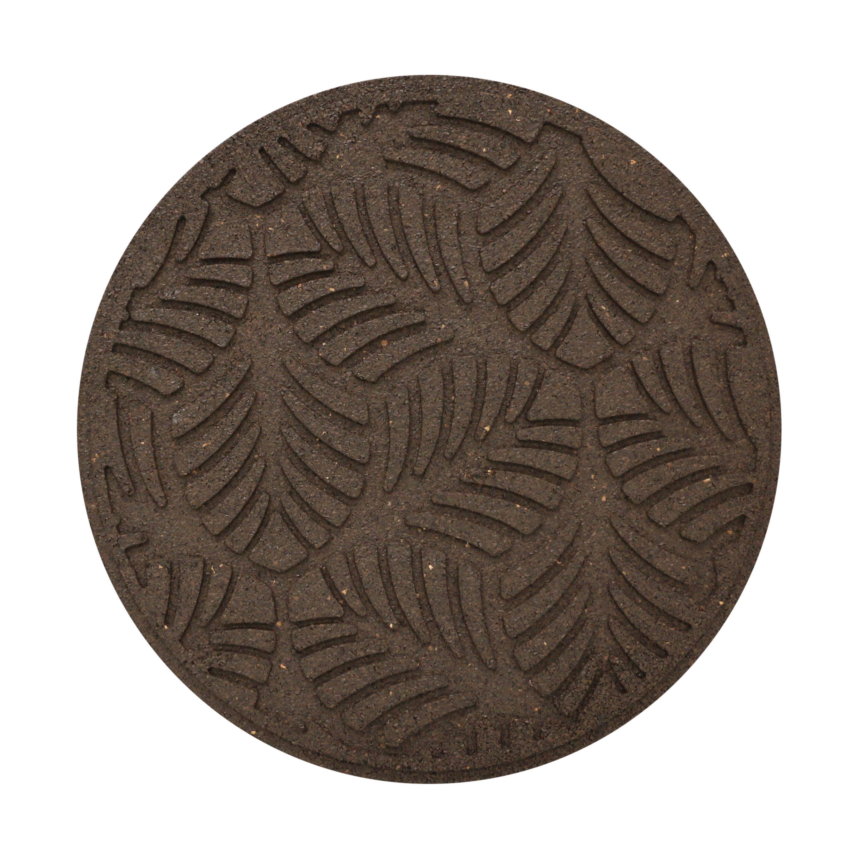 allen + roth MT5001823 18-in L x 18-in W x 0.6-in H Round Earth Rubber Stepping stone