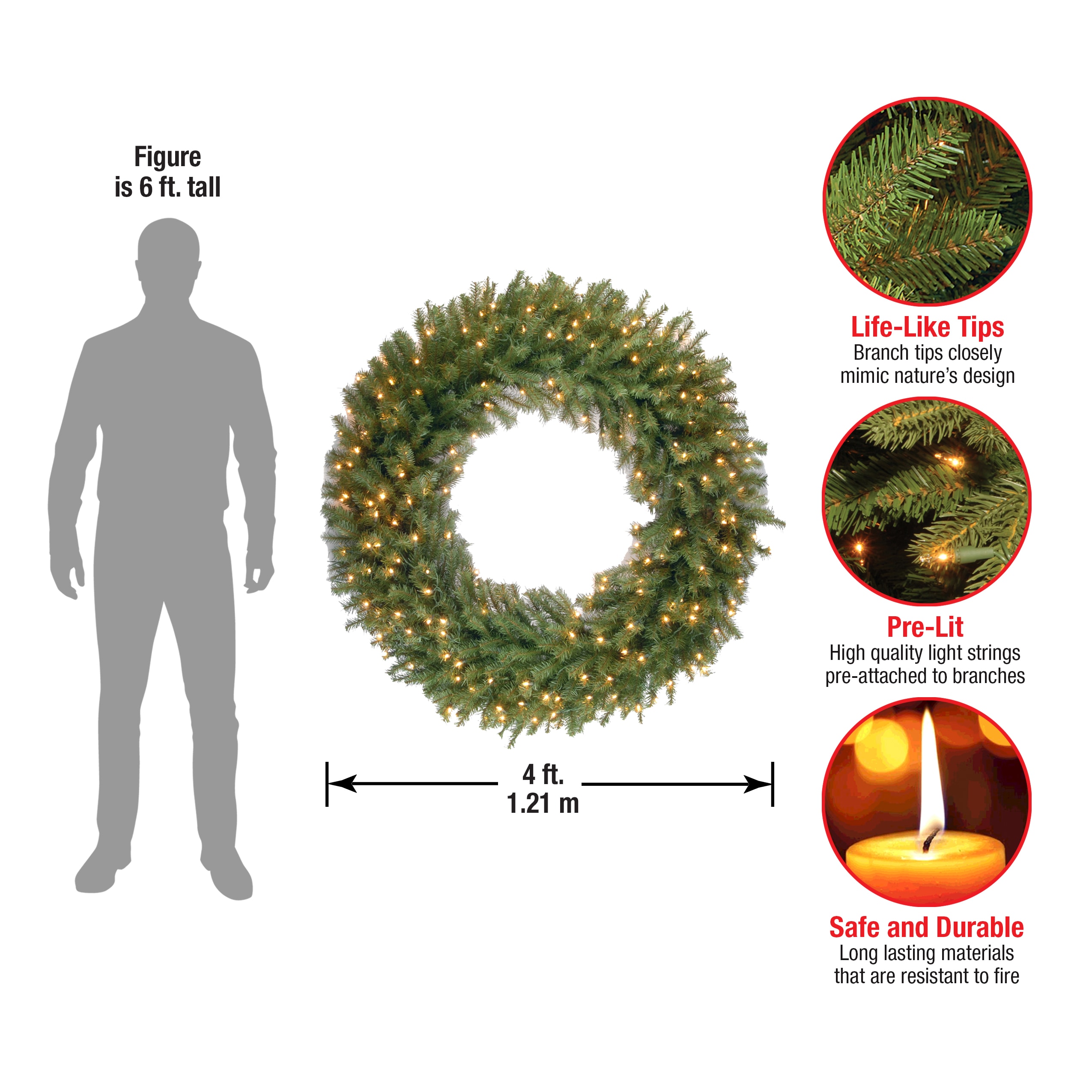 National Tree Company NF7-300L-48WB Artificial-Christmas-Wreaths - View #5