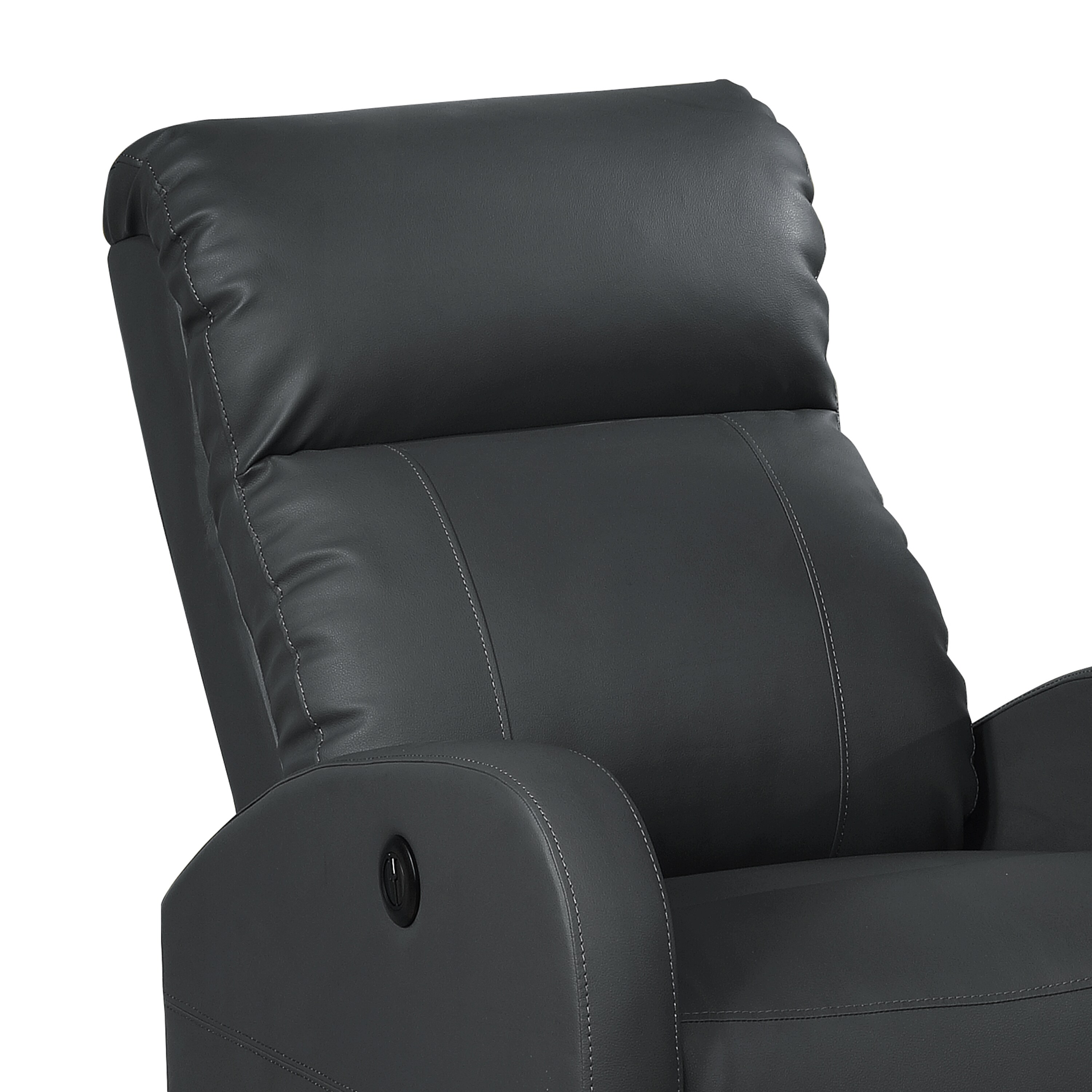 Ac Pacific Sean Black Faux Leather Upholstered Powered Reclining Massage Chair In The Recliners