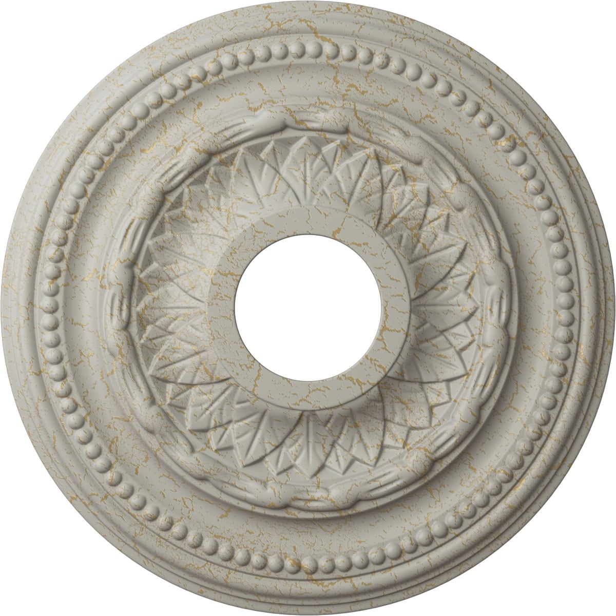 Ekena Millwork CM15GAPCC Galway 15.75-in W x 15.75-in L Painted Pot Of Cream Crackle Polyurethane Whole Ceiling Medallion