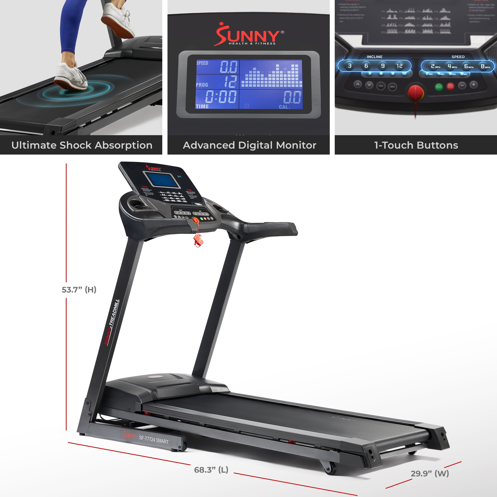 Sunny Health & Fitness SF-T7724SMART treadmills - View #6