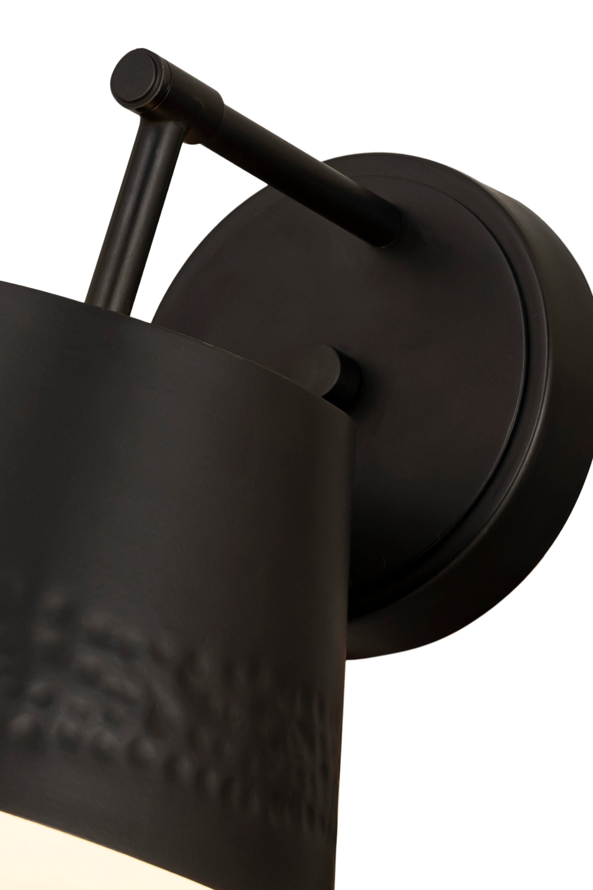 Maddox Matte Black Dimmable Wall Sconce with Hammered Detail