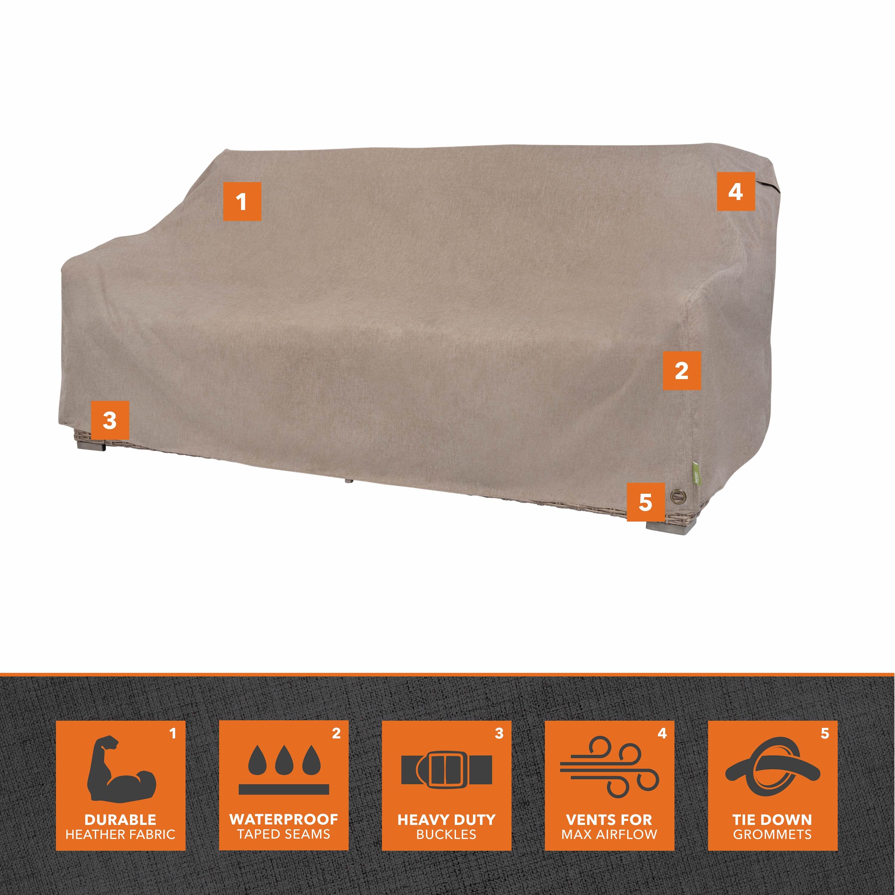Sandstone Waterproof Polyester Patio Loveseat Cover