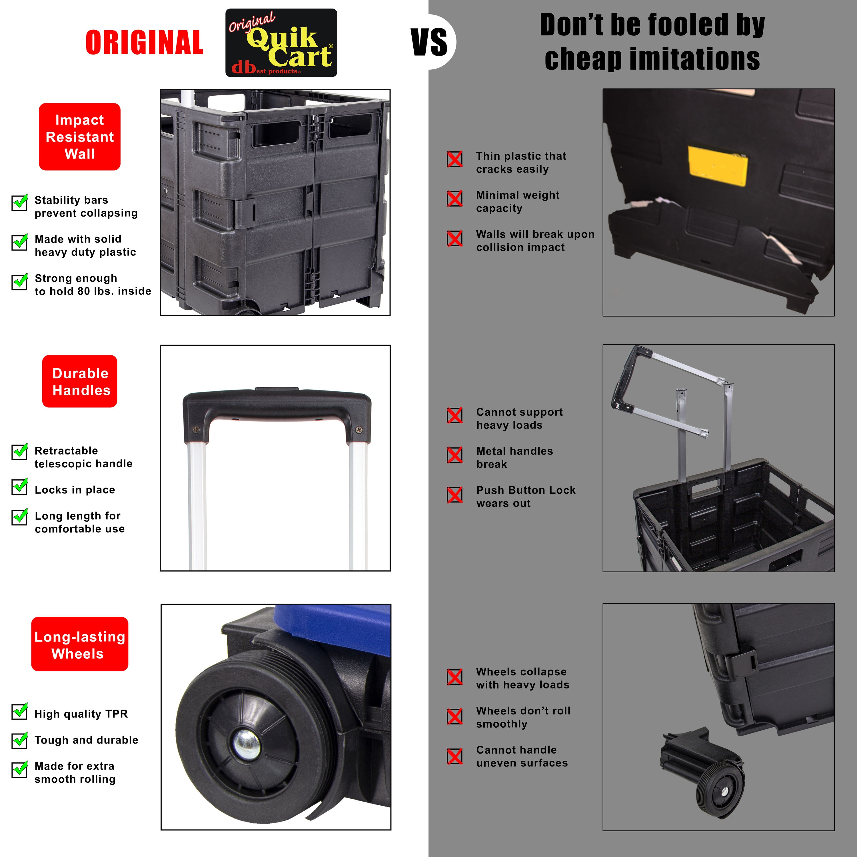 Blue Aluminum and Plastic Collapsible Rolling Cart with Lid