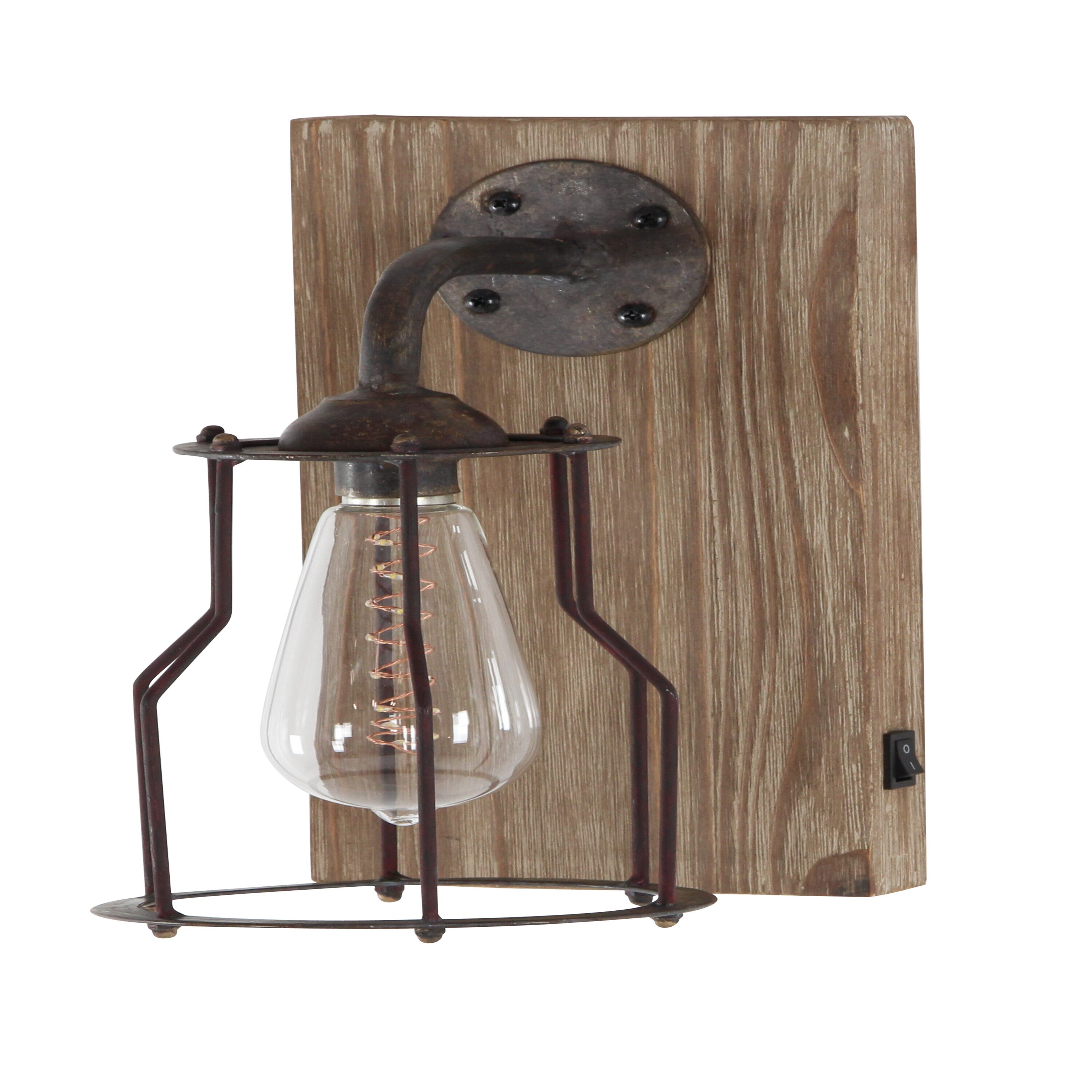 Grayson Lane 6-in W 1-light Antique Brown Industrial Led Wall Sconce 