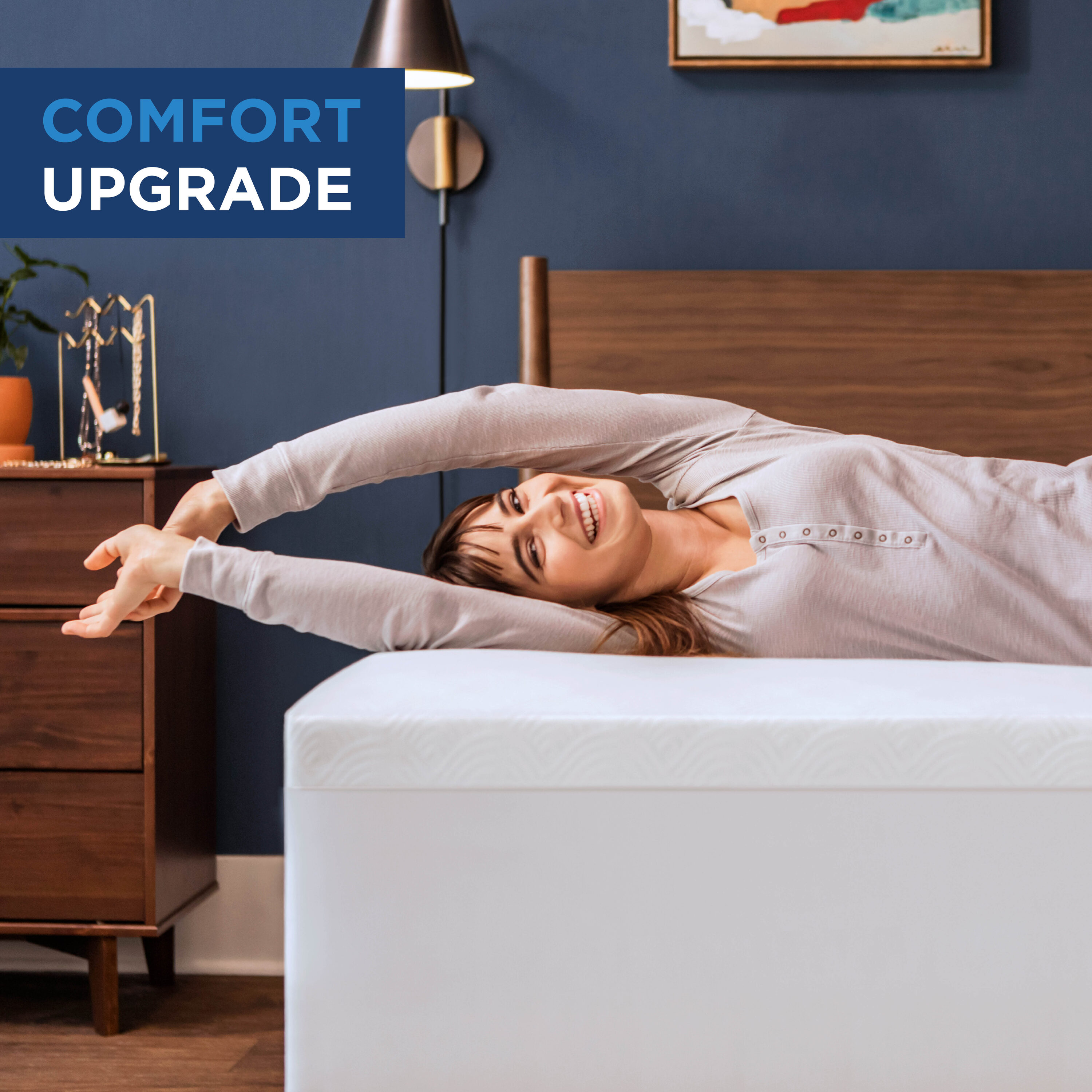 King Off-White Visco Elastic Foam Mattress Topper