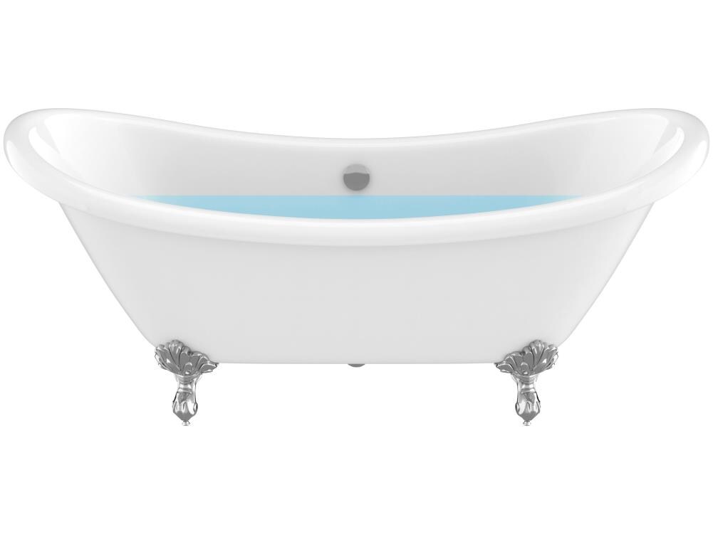 Belissima 69'' White Acrylic Clawfoot Freestanding Bathtub
