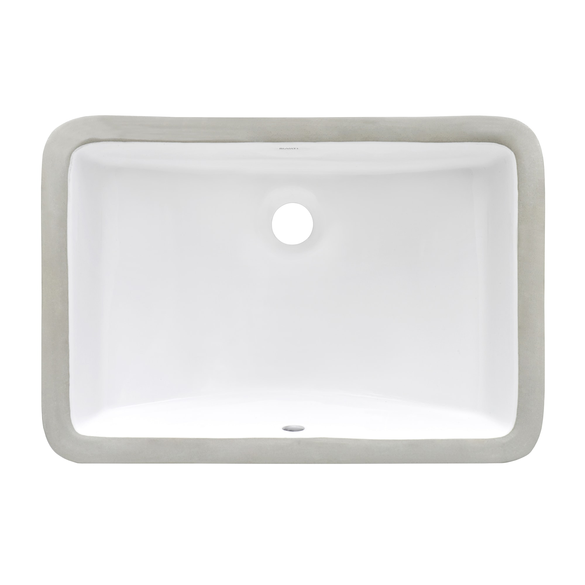 White Rectangular Ceramic Undermount Bathroom Sink with Overflow