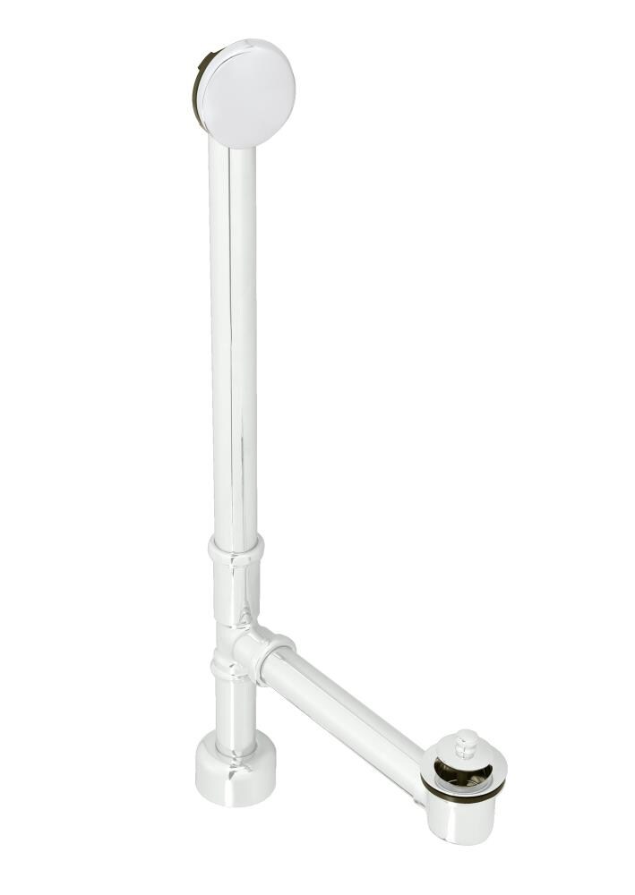WESTBRASS D3265HK-50 Bath Waste and Overflow 22" All Exposed Pull and Plug In Powder Coat White