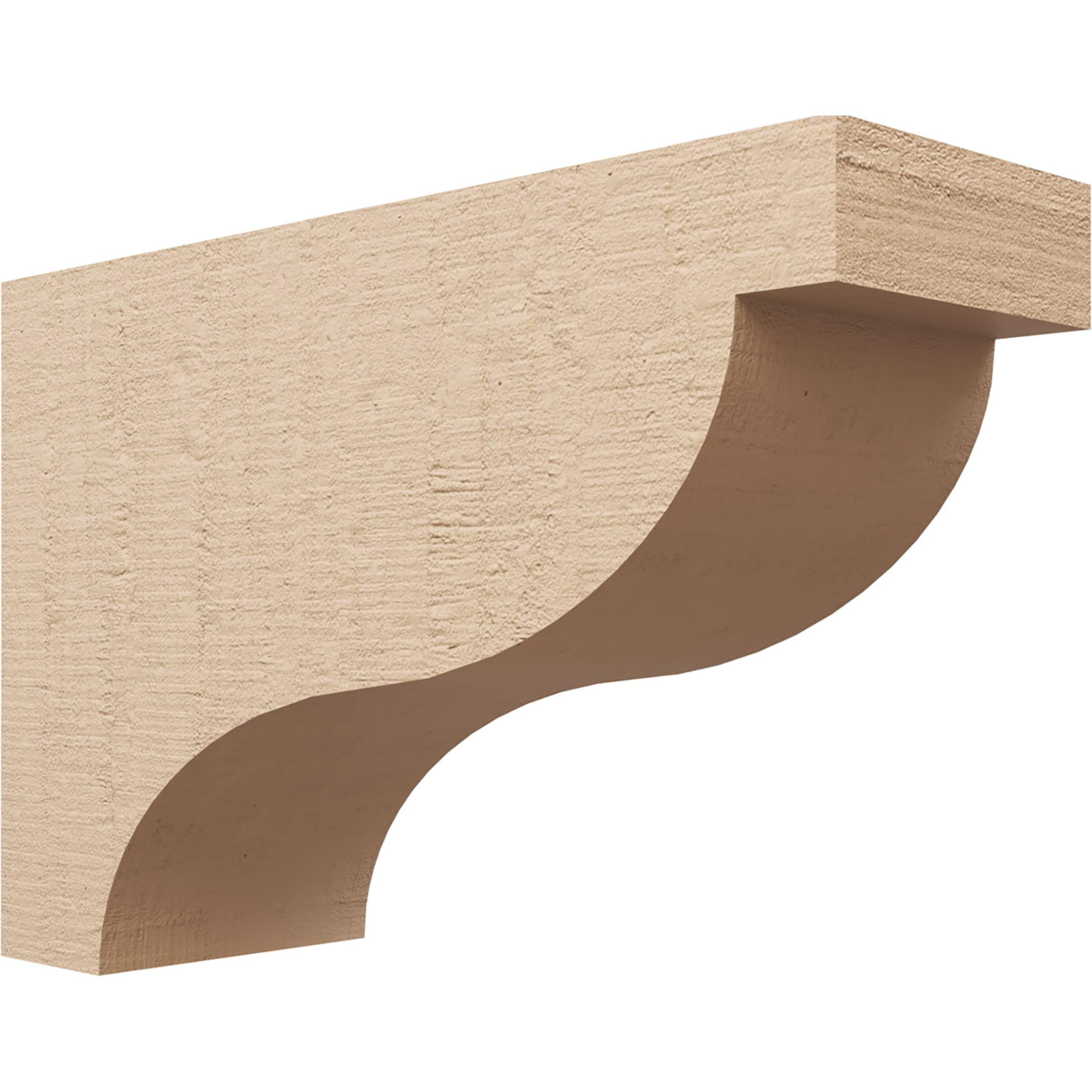 Ekena Millwork CORU08X24X16GARRCPR 8-in x 24-in x 16-in Rough Cedar Woodgrain TimberThane Primed Urethane Paintable/Stainable Corbel