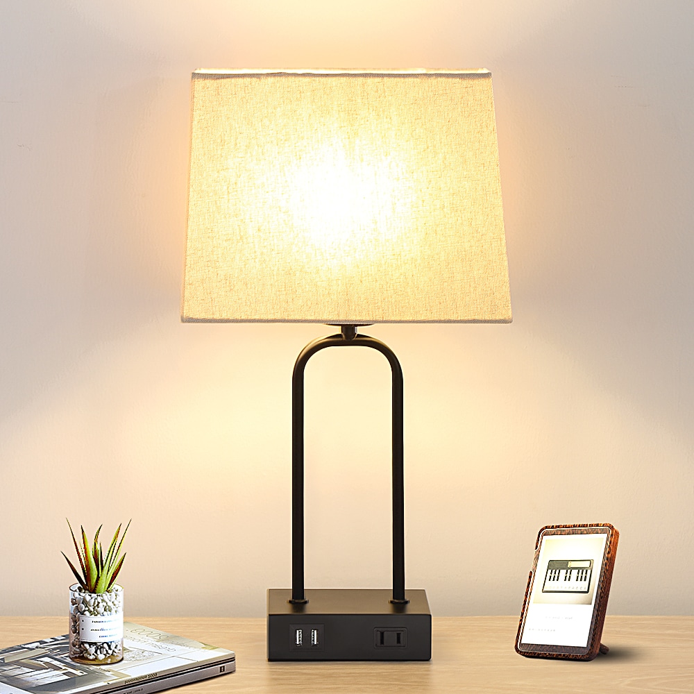 UrFurnishings mental table lamp 18-in Black LED Touch Table Lamp with ...