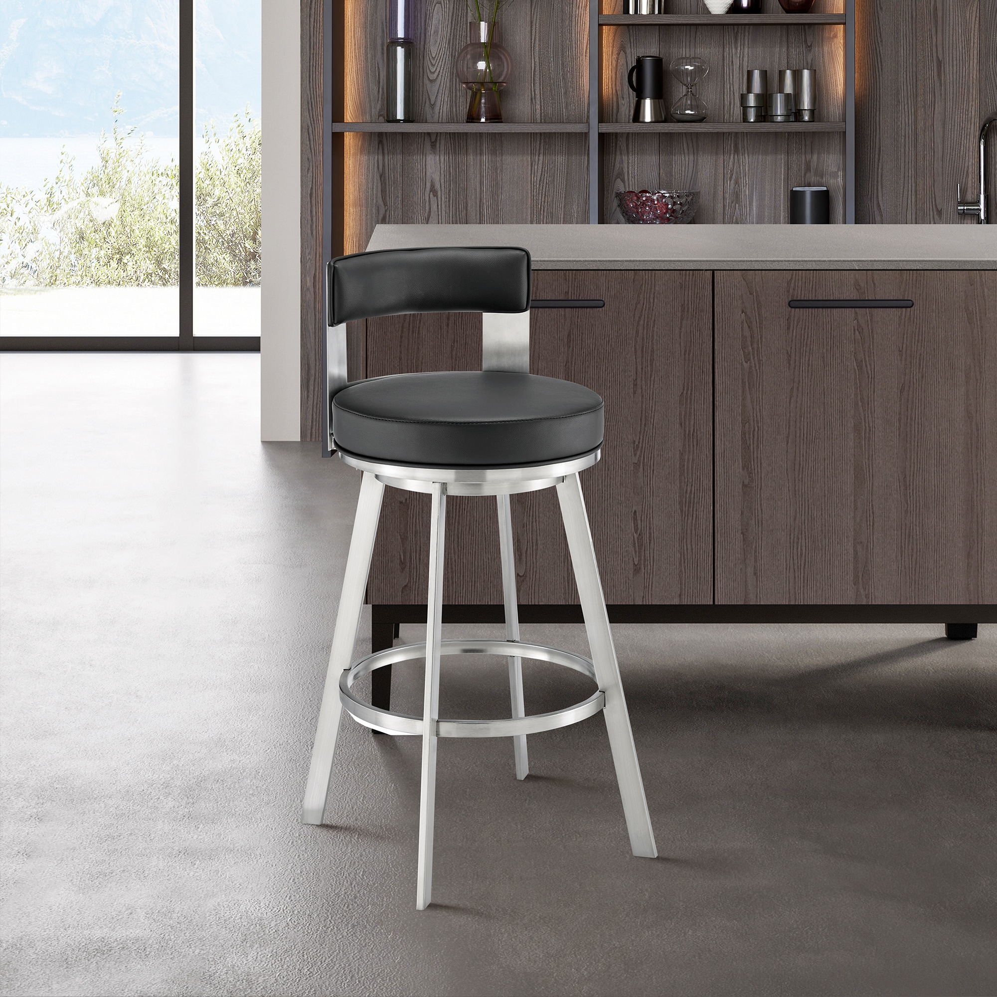 Armen Living LCFLBABSBLK30 stools - View #2