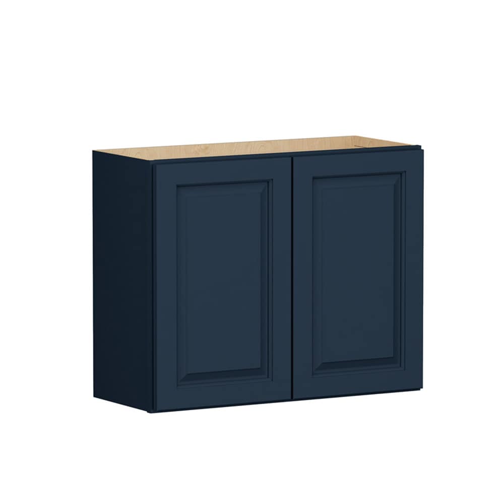 Shenandoah Stemson 30-in W x 24-in H x 12-in D Navy Painted Wall Fully Assembled Cabinet Raised Panel Raised panel