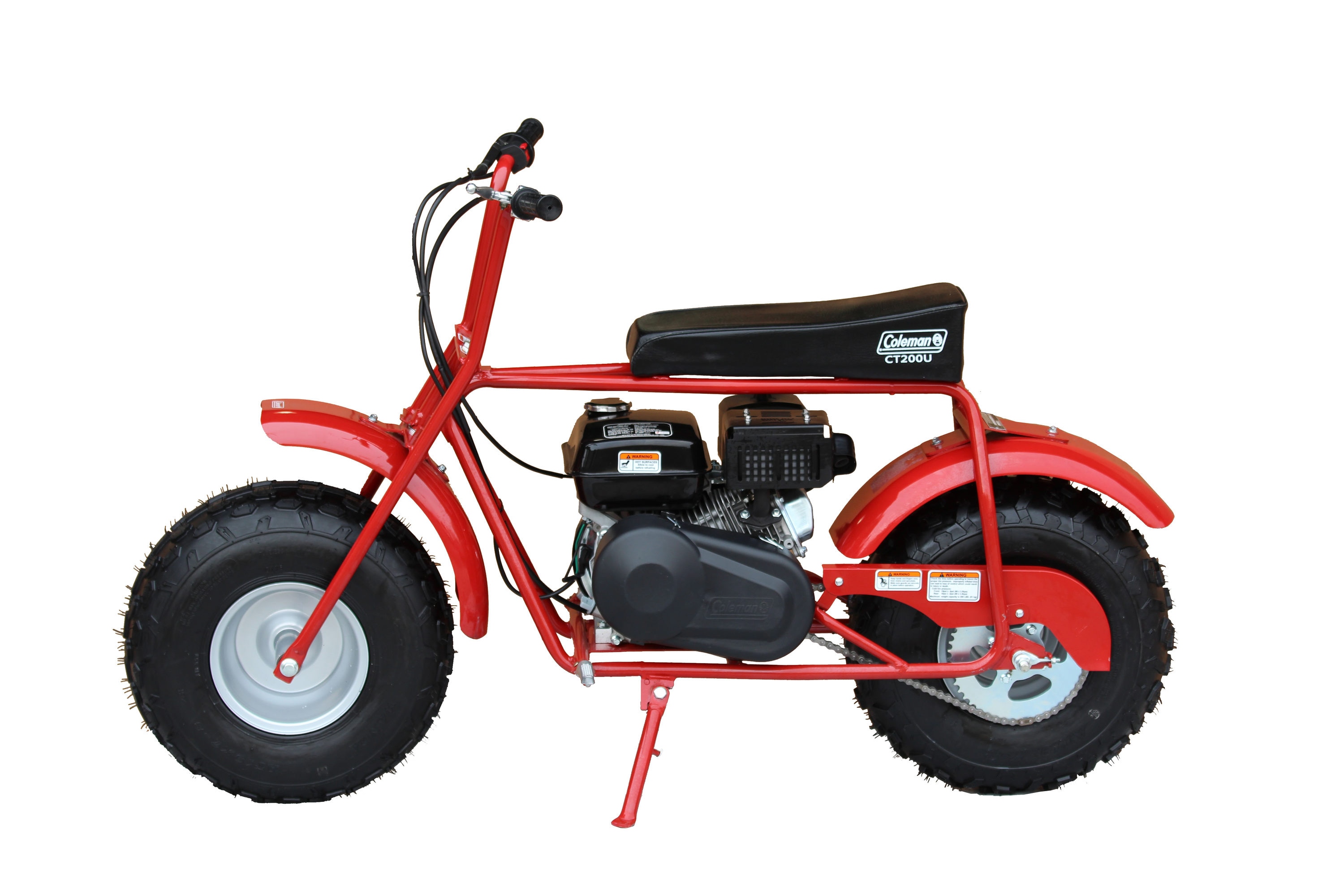 Red Frame Gas-Powered Mini Bike with 196CC Engine and Automatic Transmission, CARB Compliant | - Coleman Powersports CT200U-A