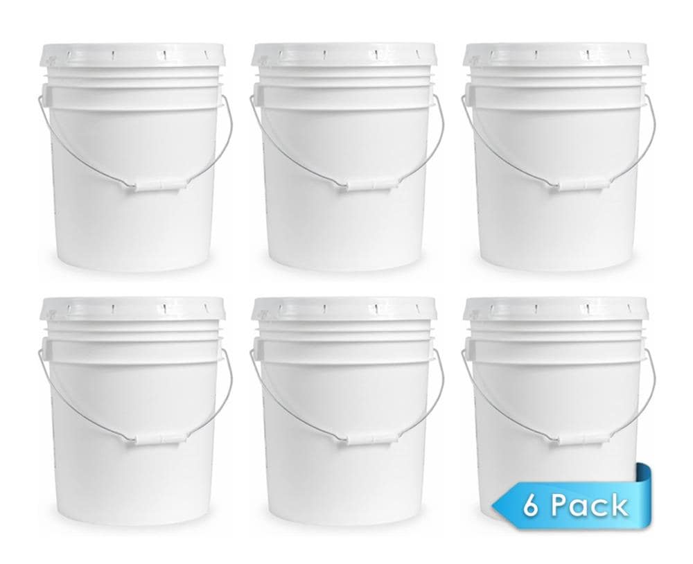 ePackageSupply 5-Gallon Food-Grade Plastic General Bucket (6-Pack