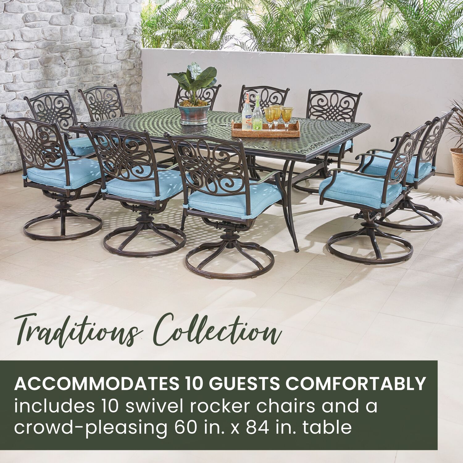 Hanover TRADDN11PCSW10-BLU Patio-Dining-Sets - View #4