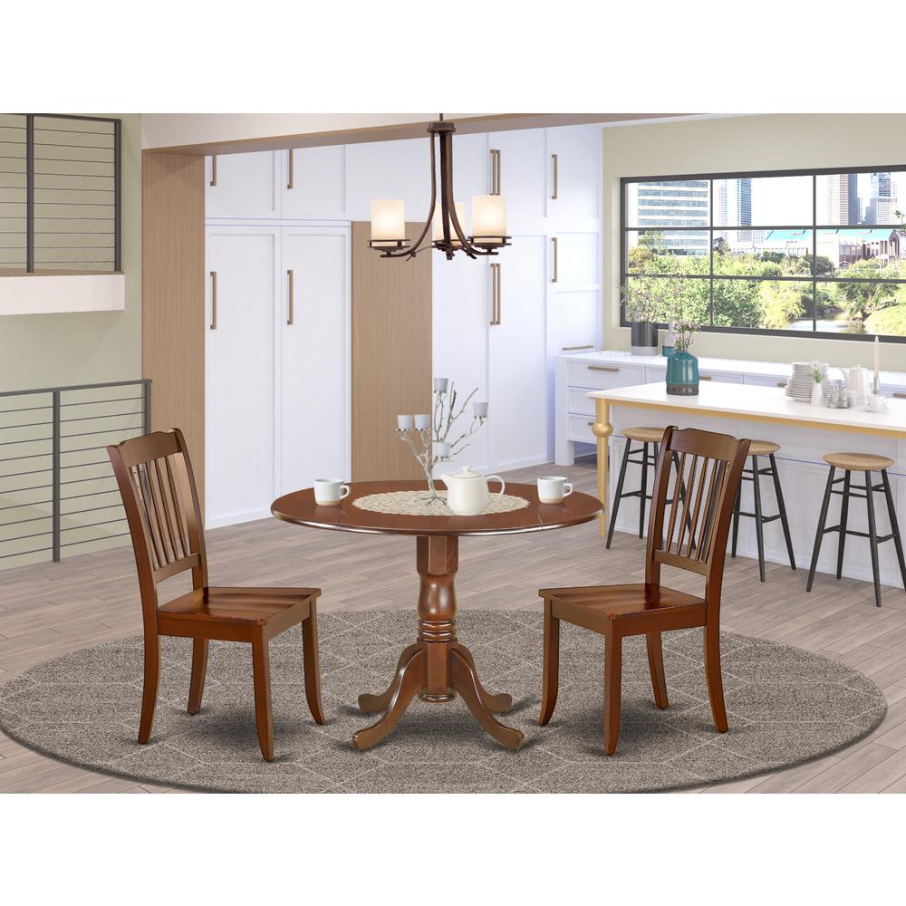 East West Furniture DLDA3-MAH-W Dining-Sets - View #2