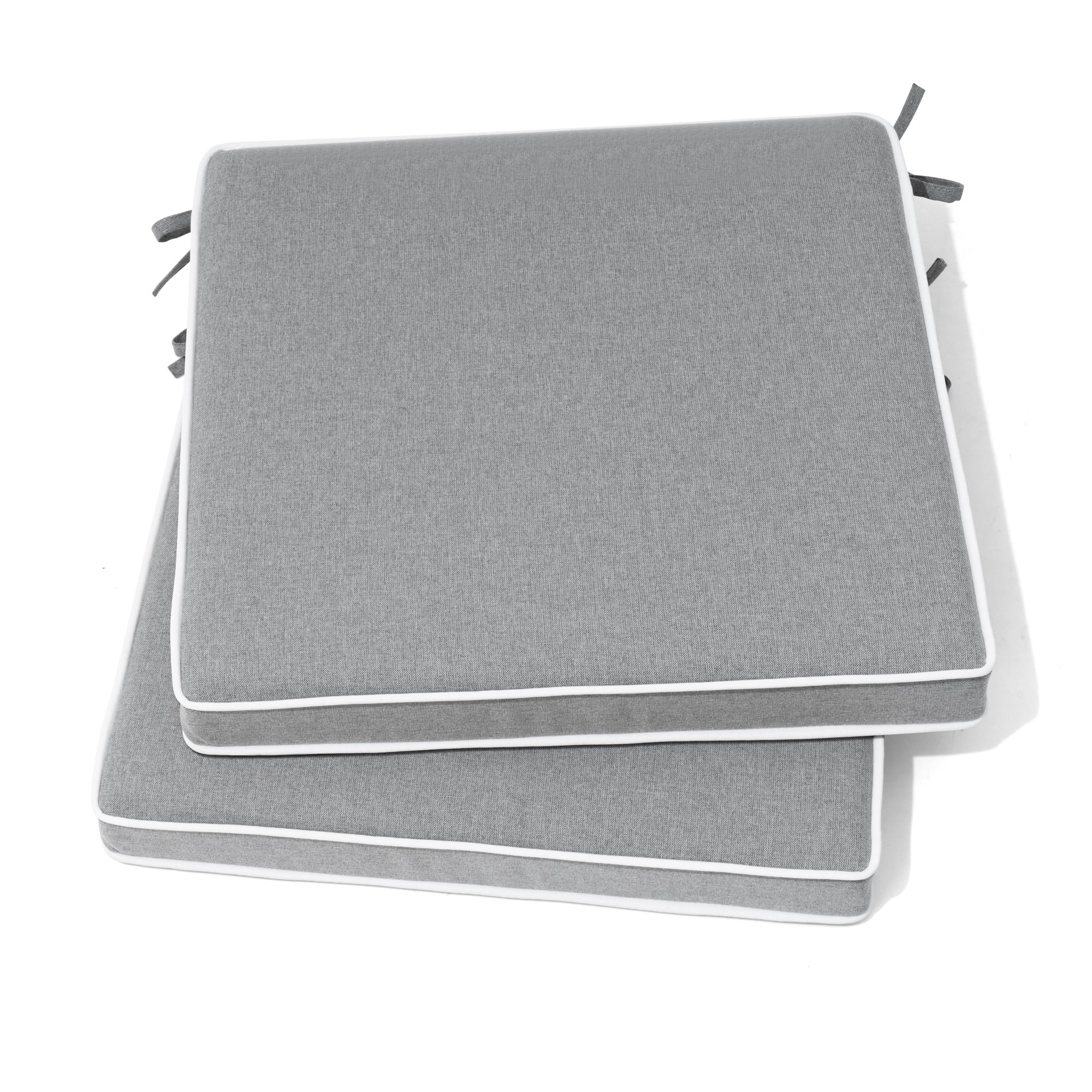 CloudFly CL-CU007LGY-2 2 pc outdoor chair cushion 18.8-in x 18.8-in 2 -Piece Light Gray Patio chair cushion